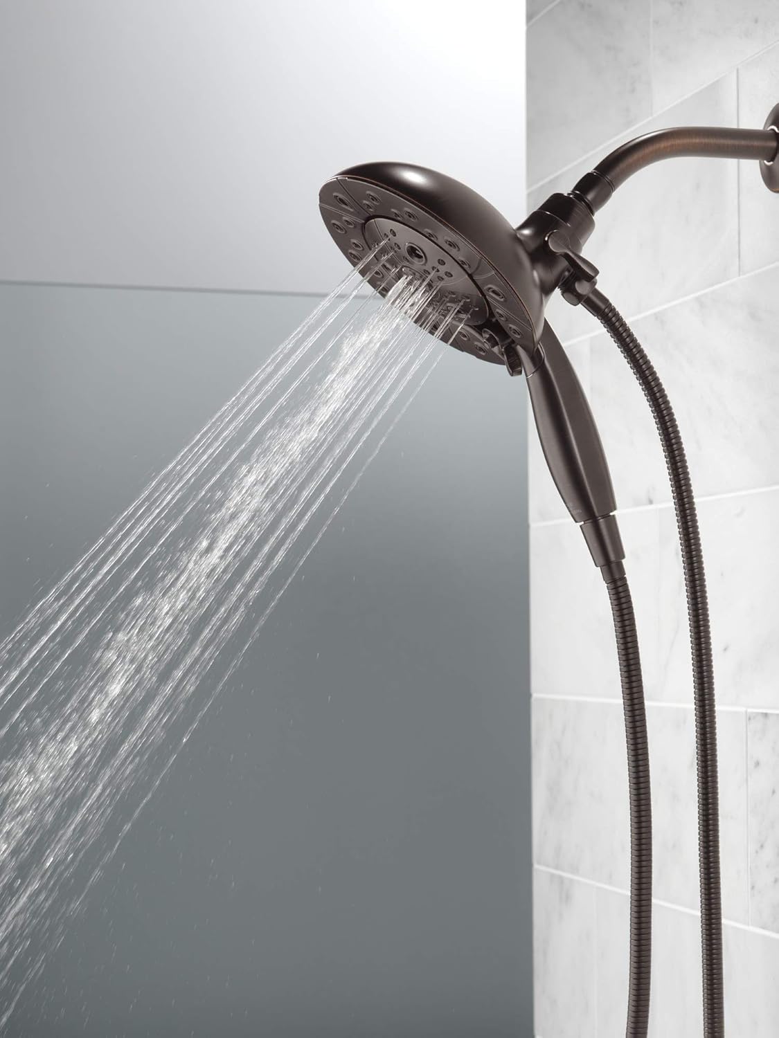 Delta Faucet 5-Spray In2ition Dual Shower Head with Handheld and Hose