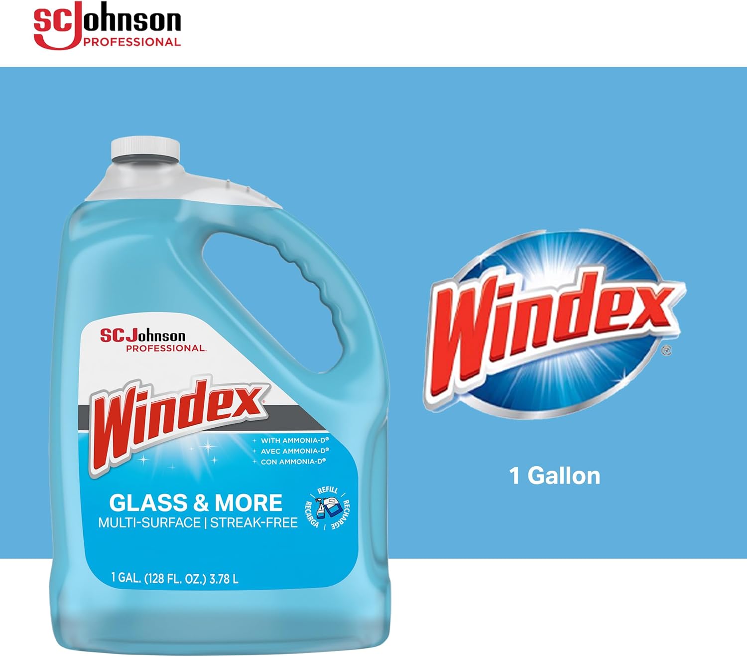 SC Johnson Professional Windex 128 Oz Glass Cleaner