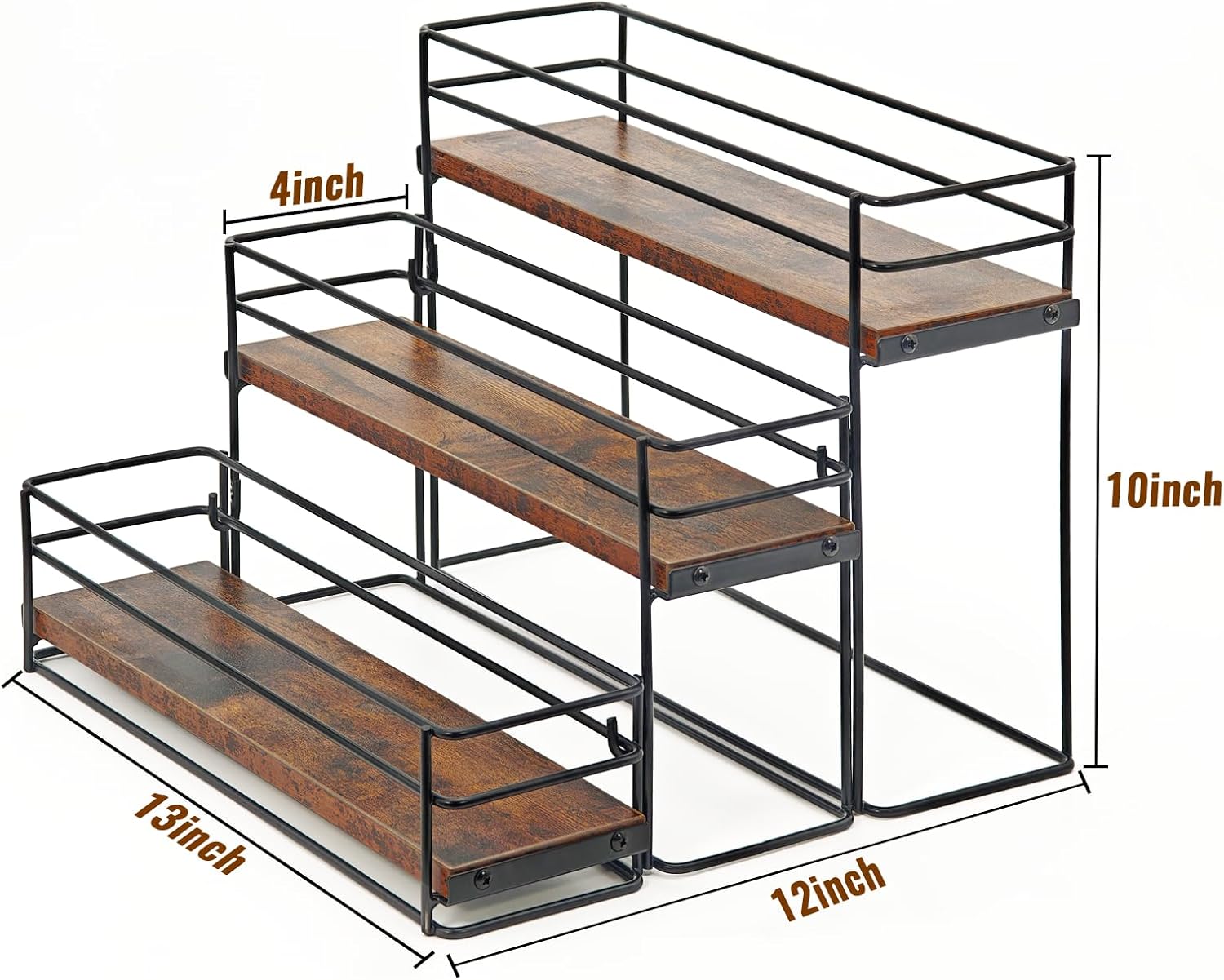 3 Tier Coffee Syrup Organizer Rack with Detachable Design