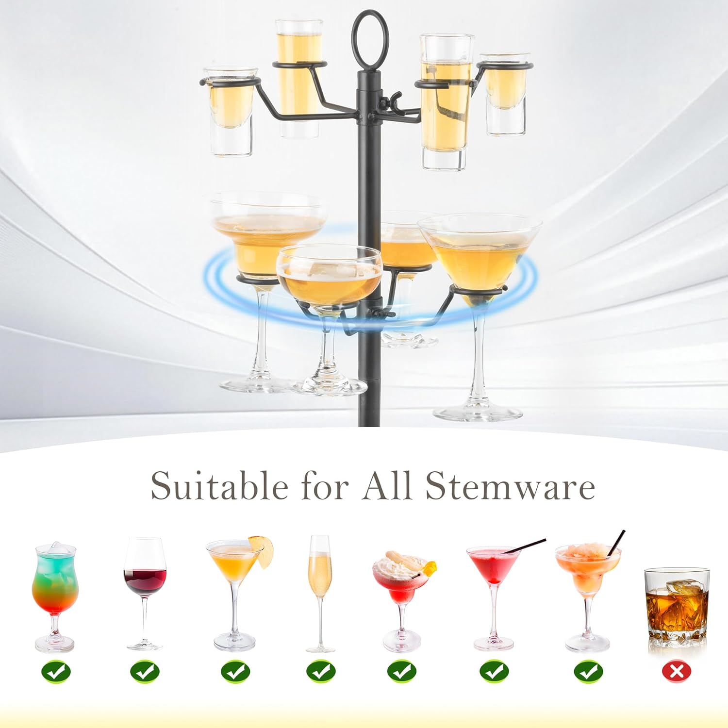 AQAREA Champagne Tower Stemware Racks 3 Tier 12 Holders