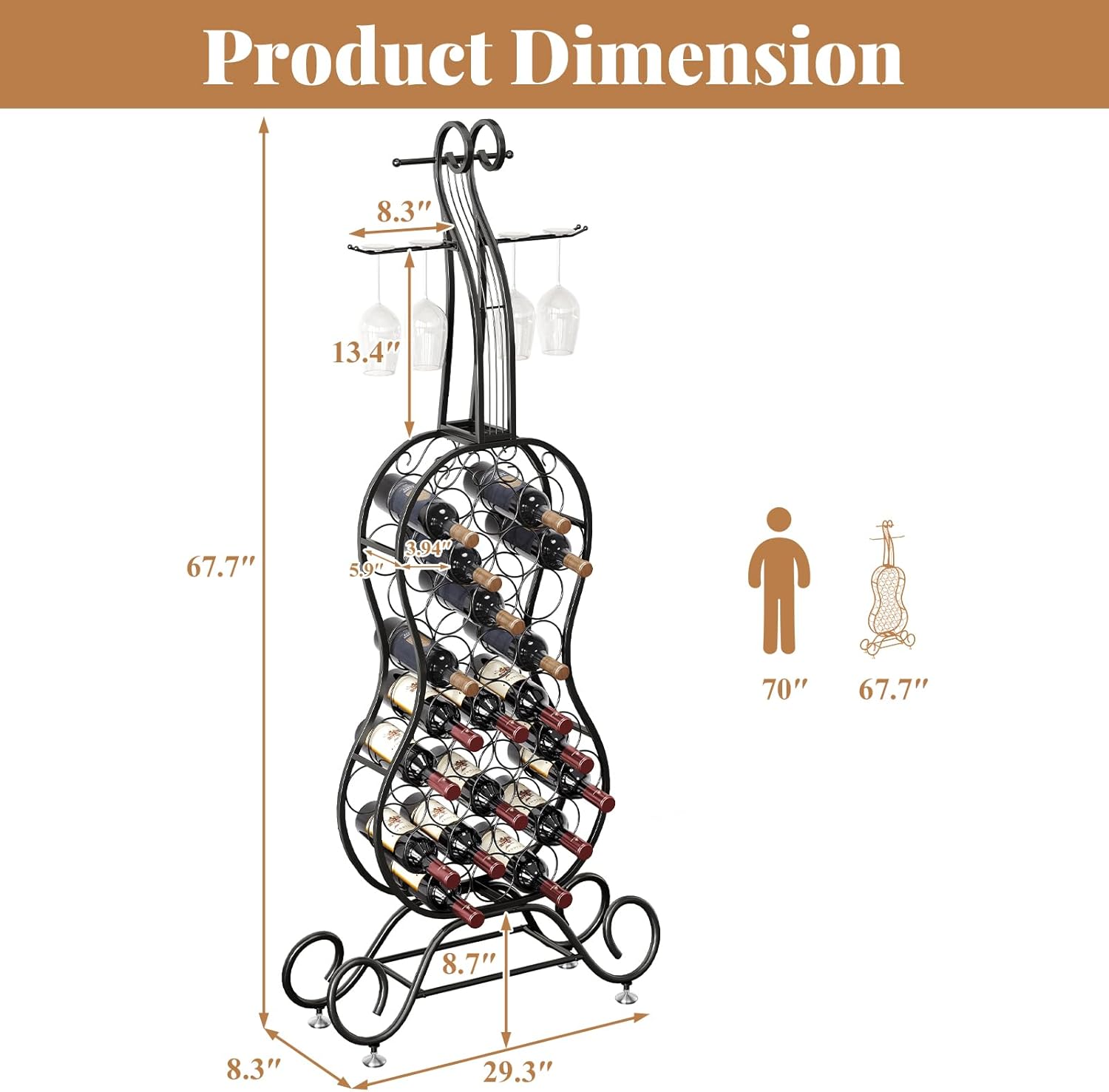 HavenlyYouth Freestanding Wine Rack for 32 Bottles