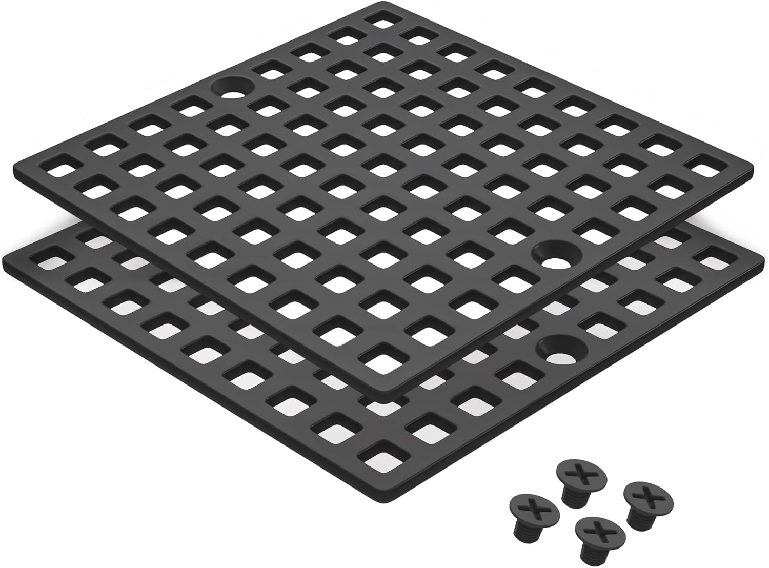Yaseingoo 2PC 4 Matte Black Drain Cover for Bathrooms and Showers