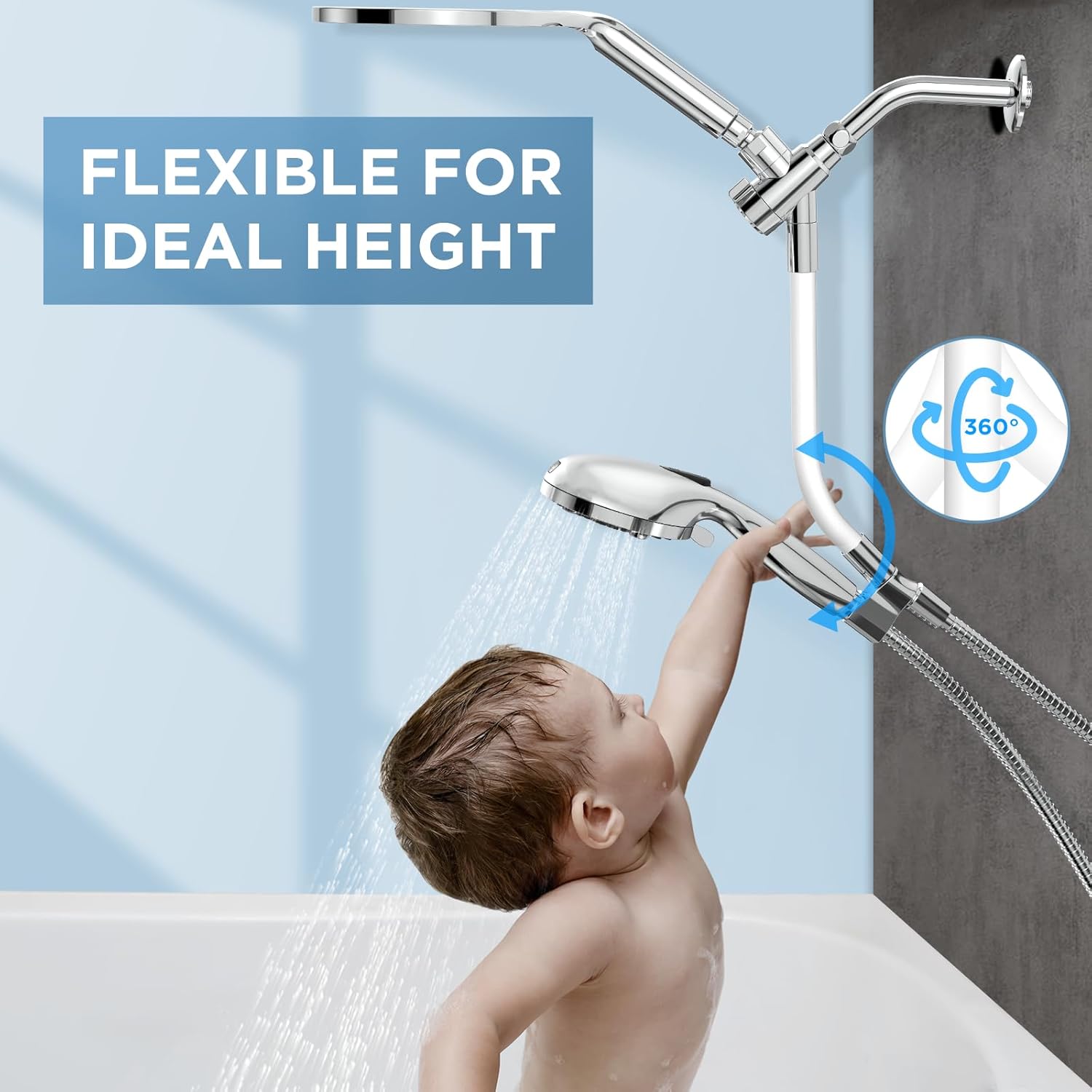 MakeFit 2-in-1 Dual Shower Head Combo Kit