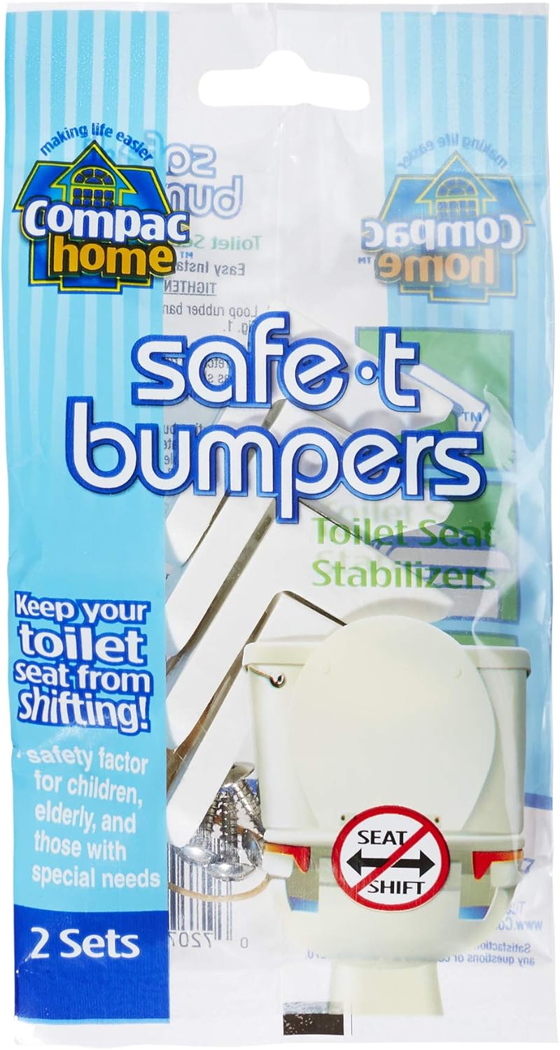 COMPAC HOME Safe-T-Bumpers - Toilet Seat Stabilizers 2 Count White