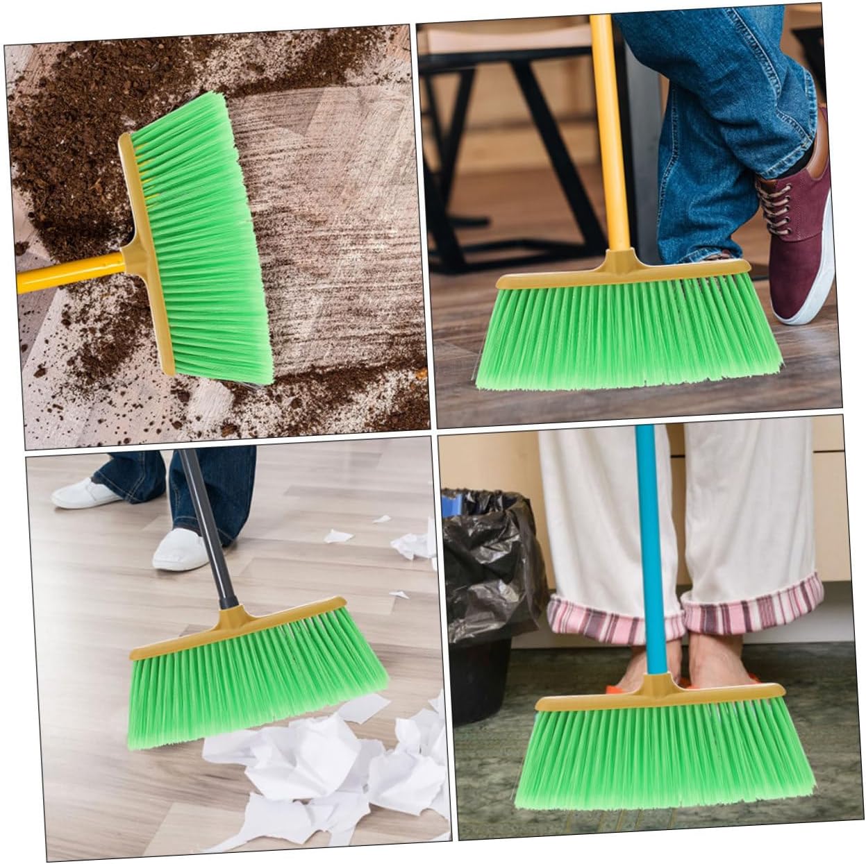 2pcs Durable Plastic Broom Head Refill Green