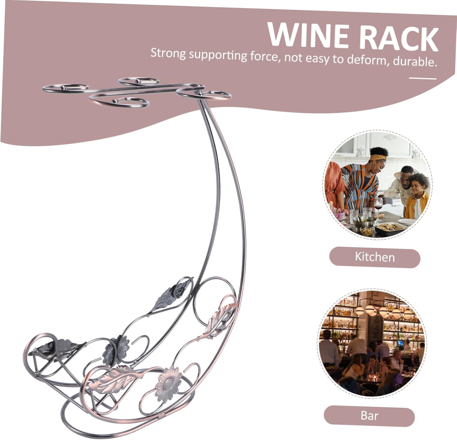 Cabilock Iron Wine Goblet Rack for Home Decor