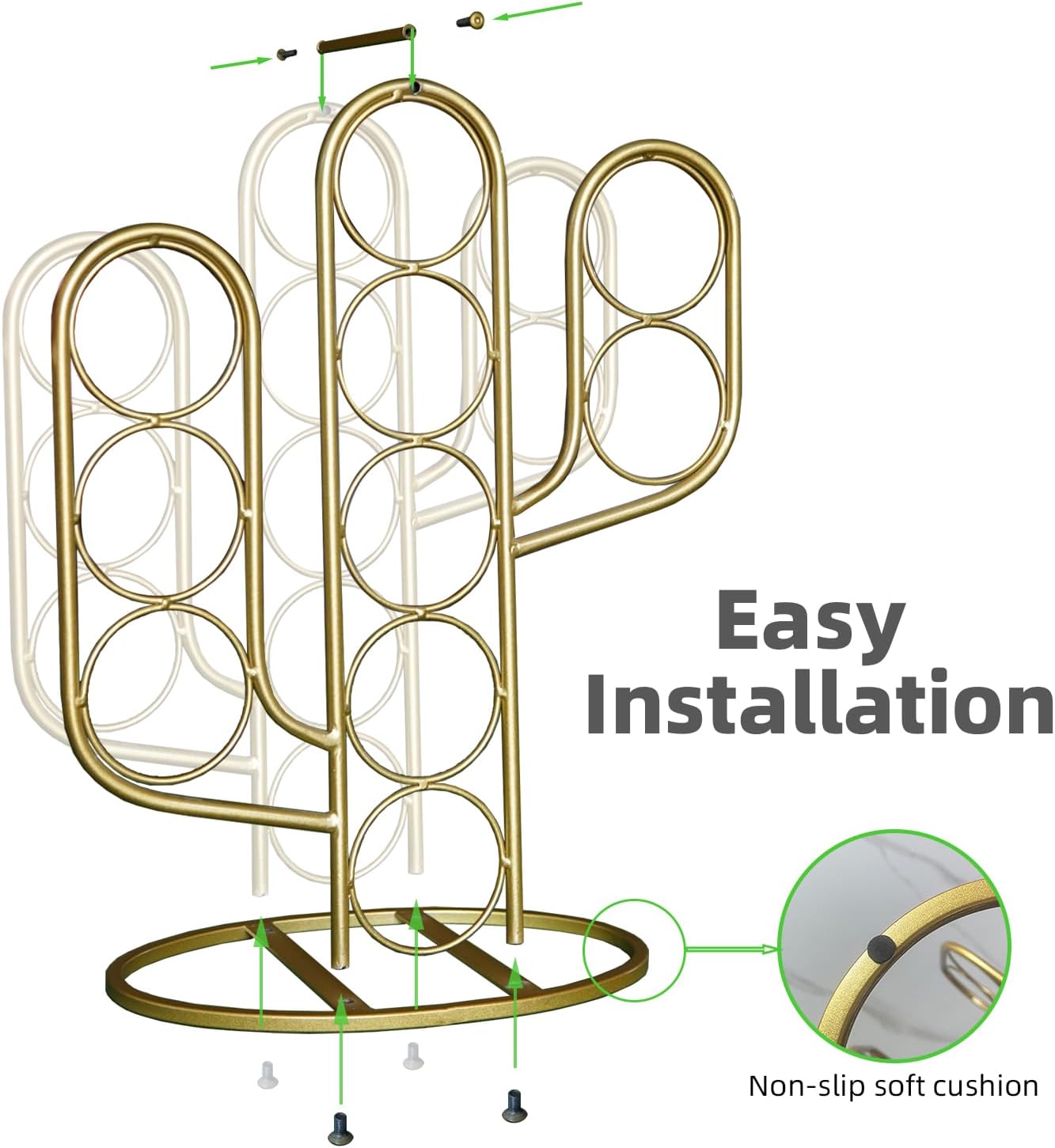 10 Bottles Wine Rack with Cactus Design