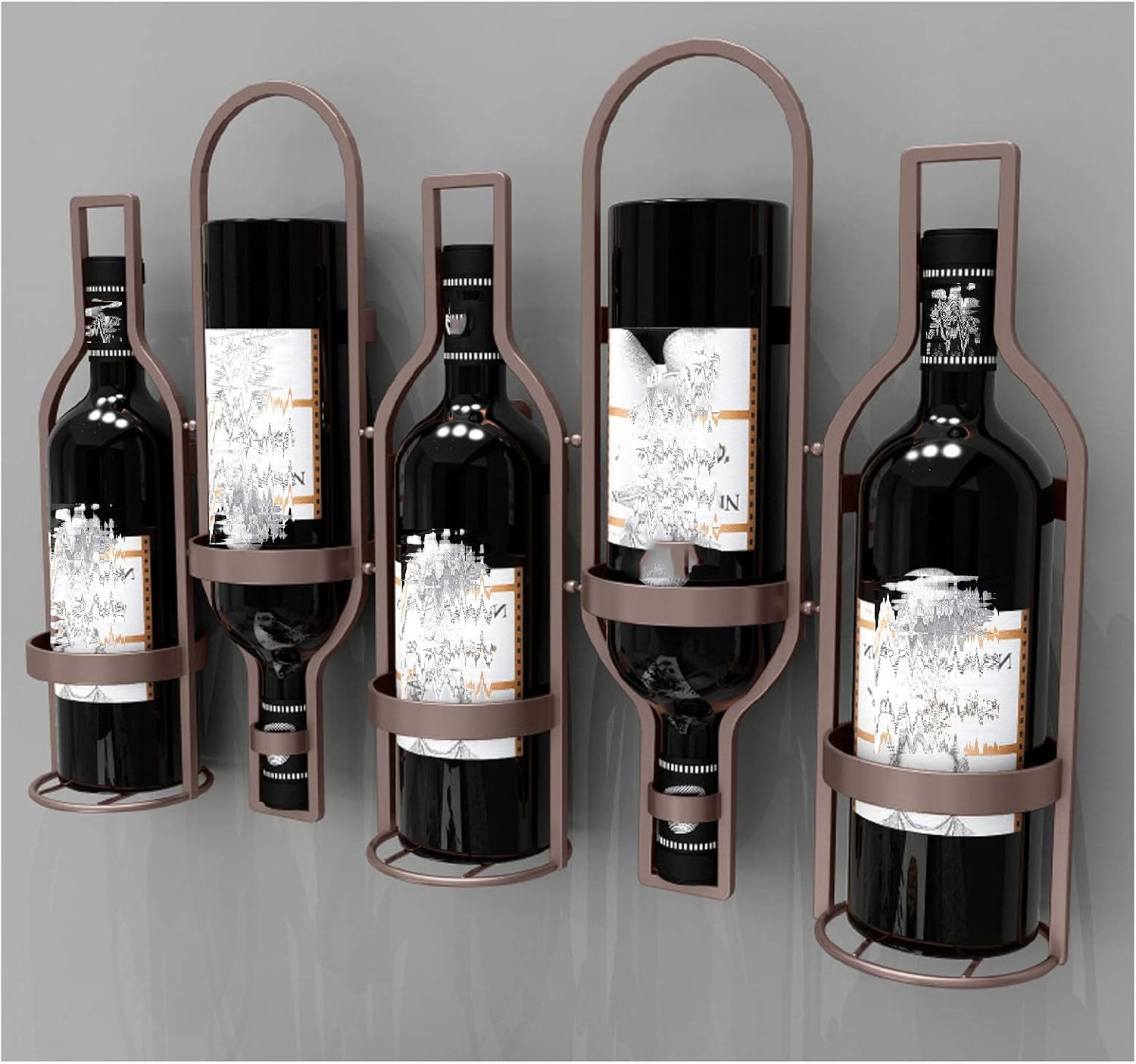 BOCbco Wall Mounted Wine Rack - 5 Bottle Holder