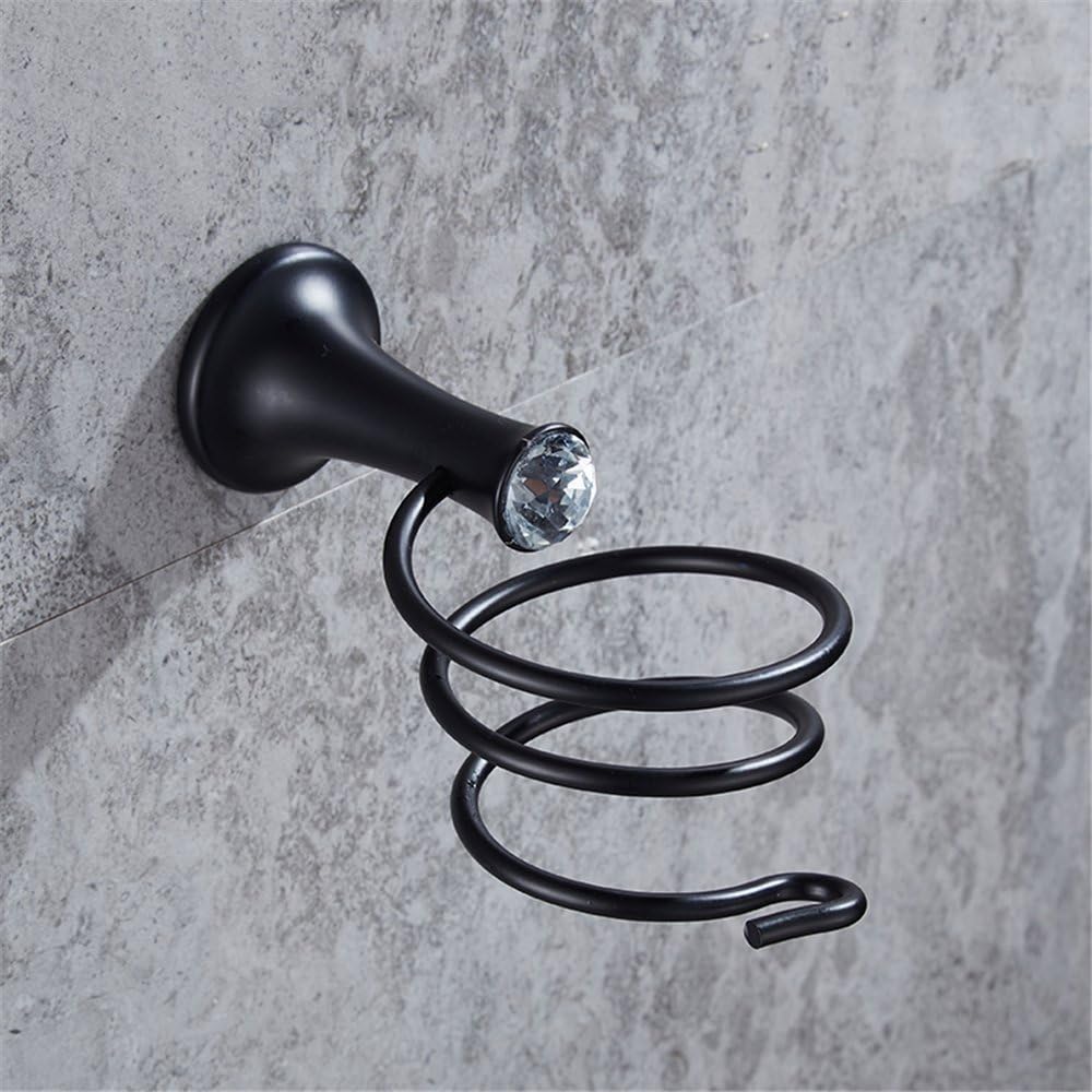 Liaozy888 Black Alloy Crystal Hand Dryer Holder