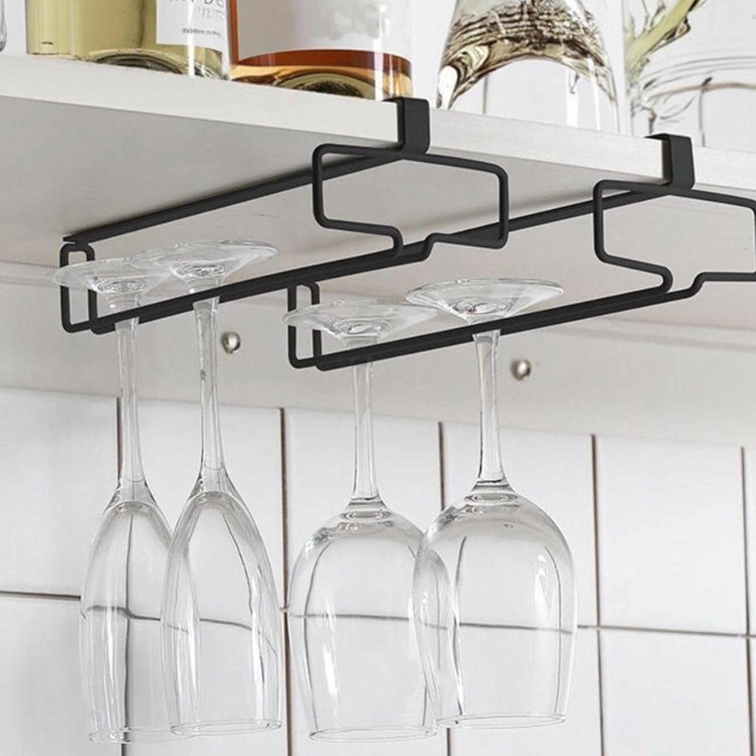 4 Pcs Wine Glass Holder Stemware Rack for Kitchen