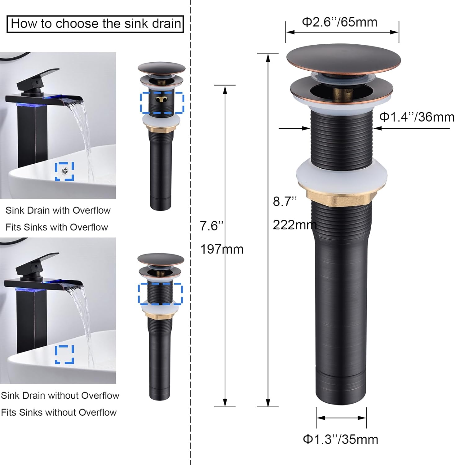 Oil Rubbed Bronze Bathroom Sink Drain Kit