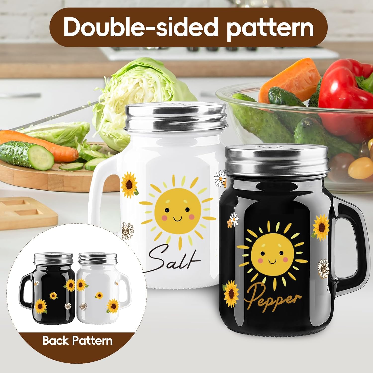 BSEROBS 2 Pack Sunflower Salt Pepper Shakers