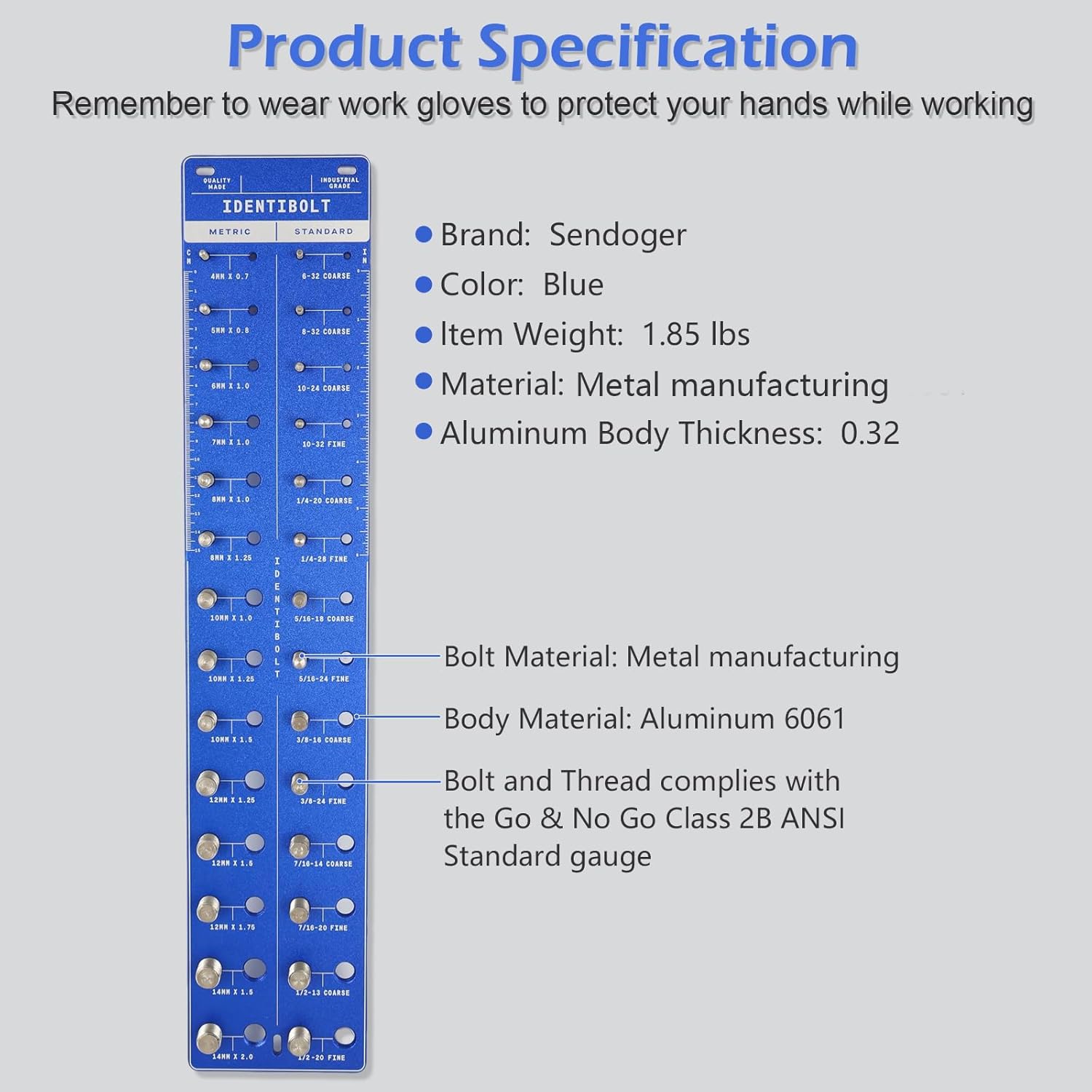 Sendoger Thread Checker for Nuts and Bolts