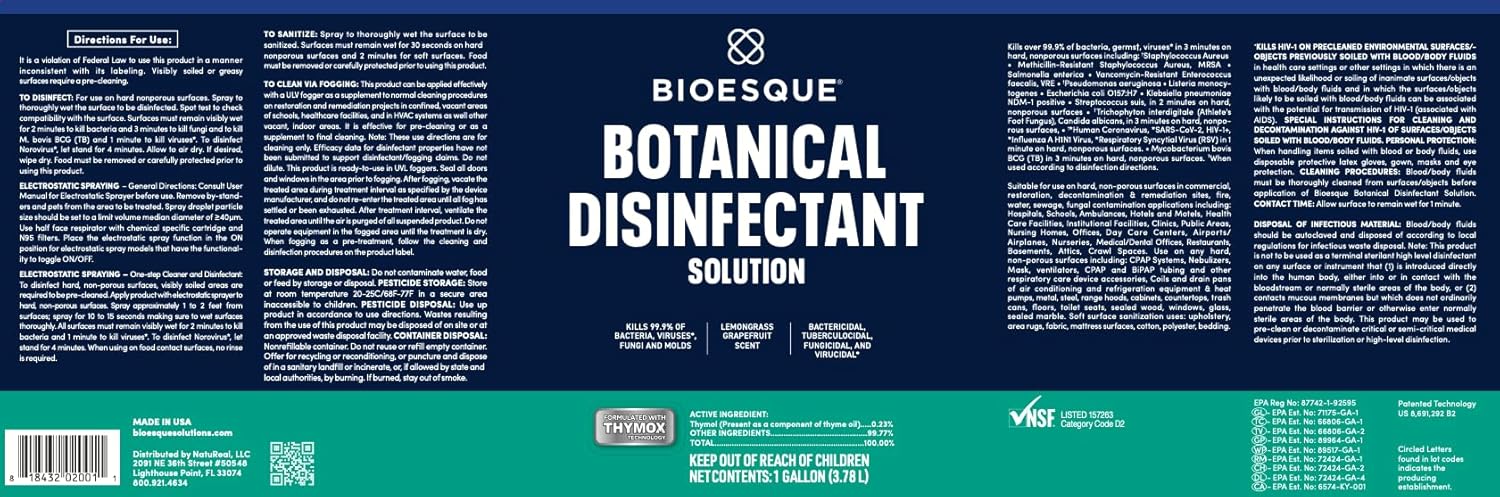 Bioesque Botanical Disinfectant Solution 1 Gallon