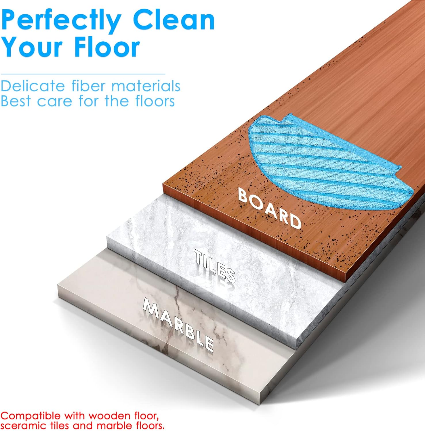 10 Pieces Chain Peak N10 Reusable Mop Pads for ECOVACS Robot Vacuums