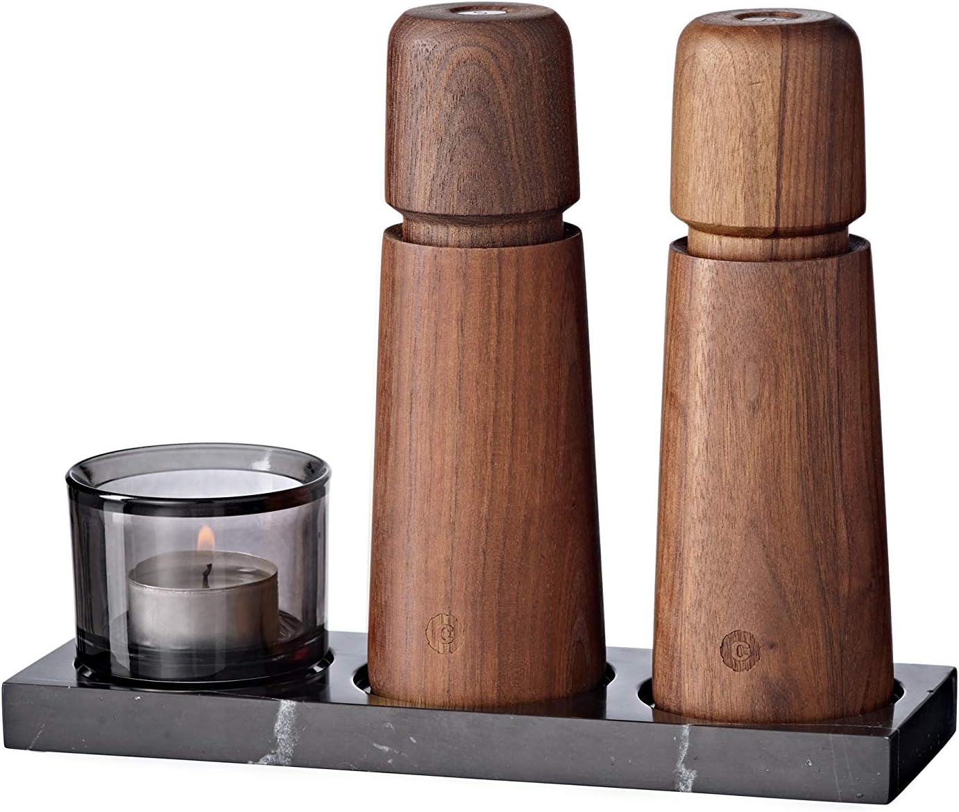 CRUSHGRIND Salt Pepper Mill Tray - Marble 3 Spots Holder