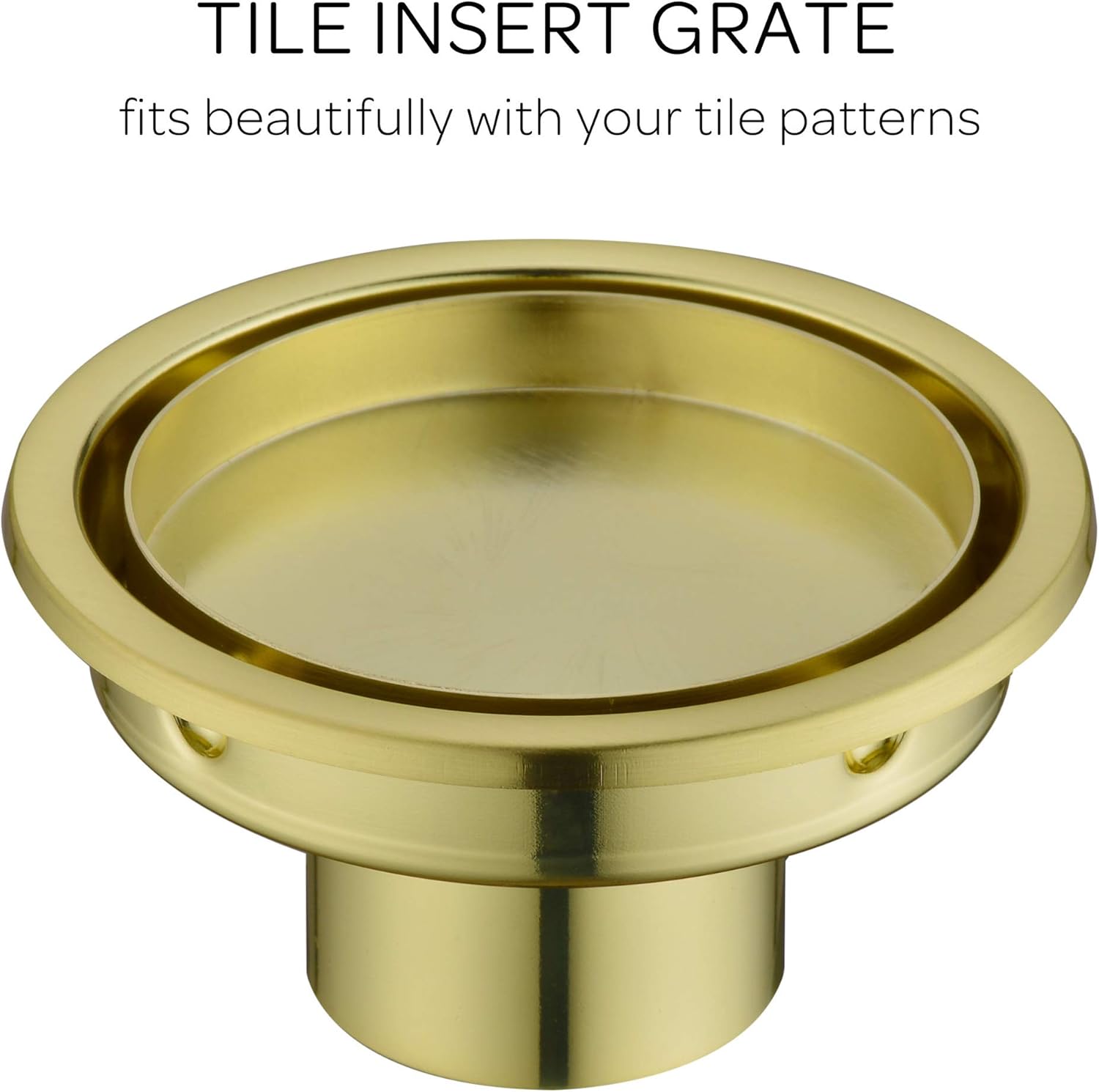 4 Inch Brushed Gold Shower Drain with Tile Insert