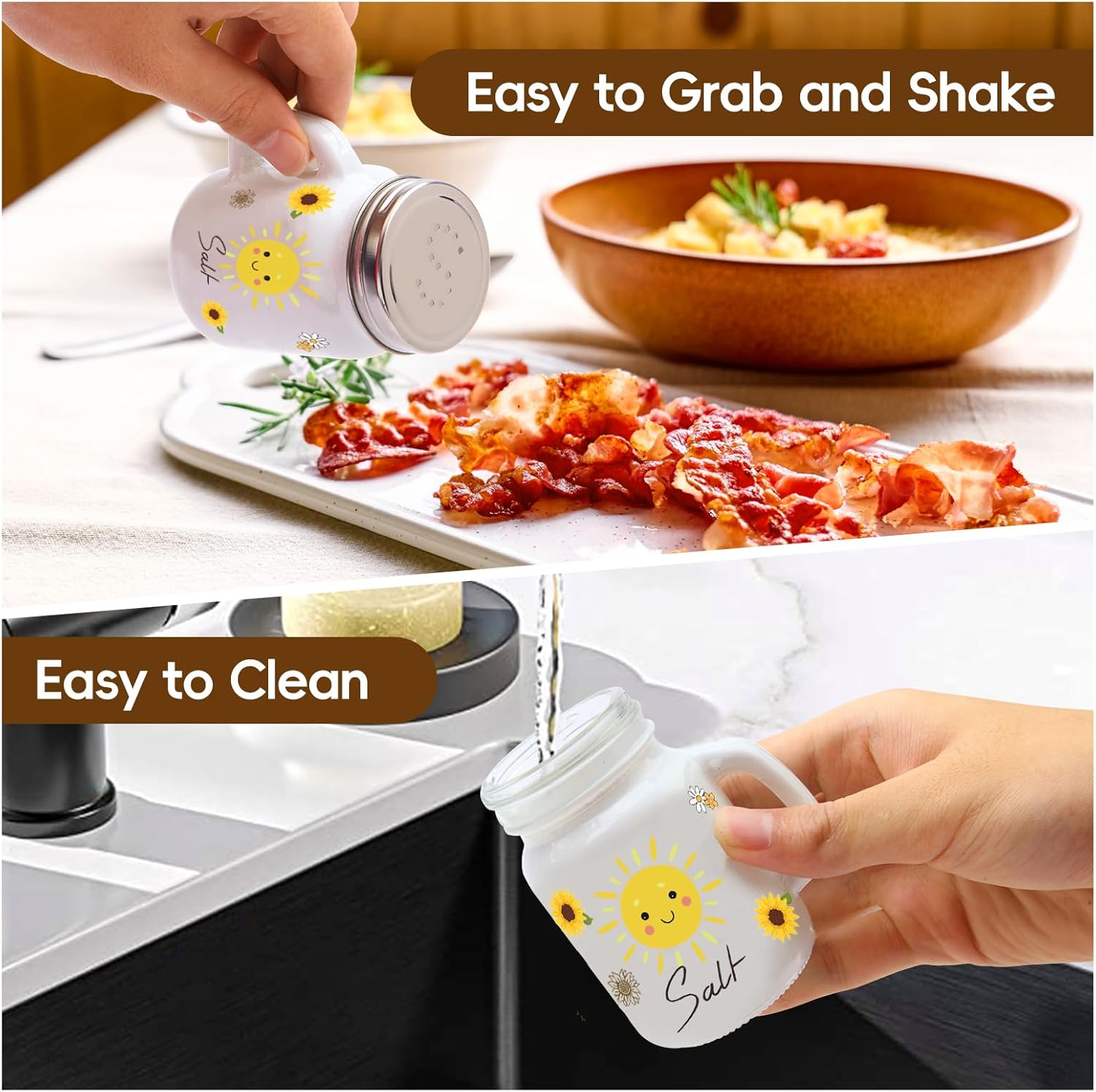 BSEROBS 2 Pack Sunflower Salt Pepper Shakers