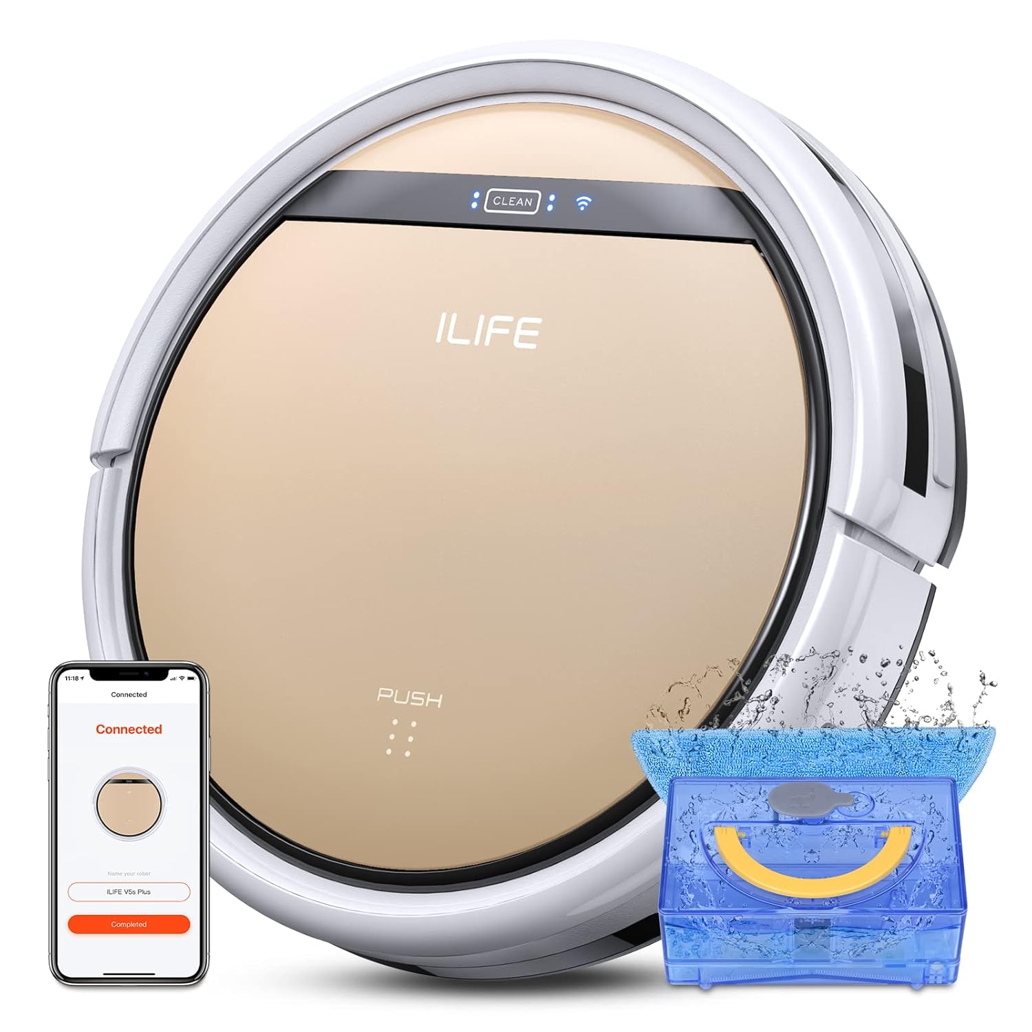 ILIFE V5s Plus 2-in-1 Robotic Vacuum and Mop Combo