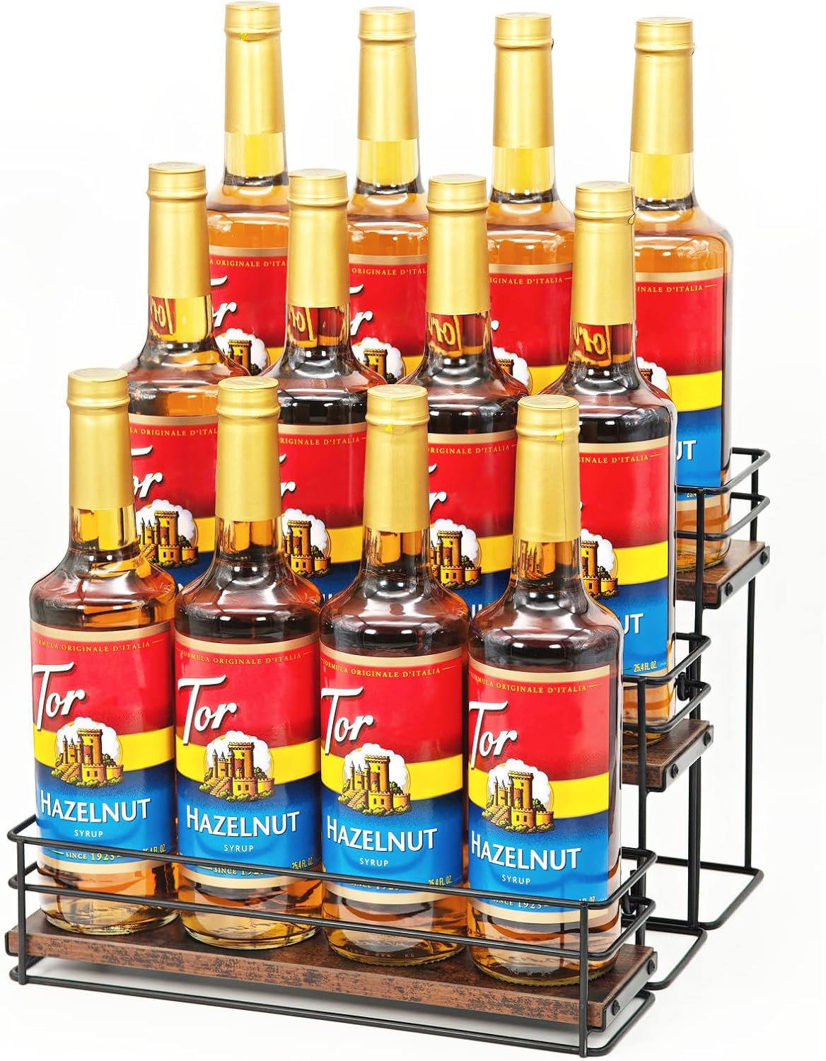 3 Tier Coffee Syrup Organizer Rack with Detachable Design