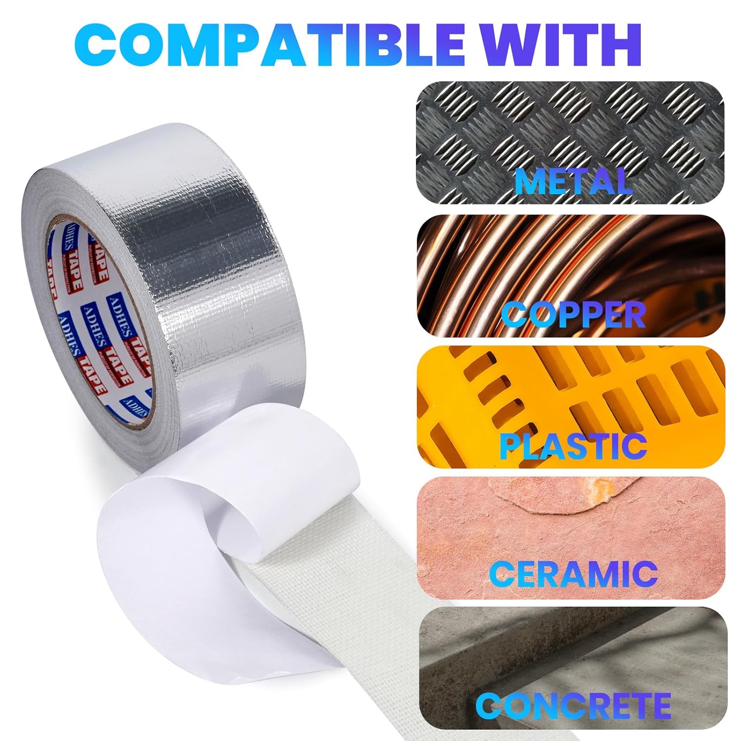 ADHES Premium Aluminum Foil Tape 2x210ft Heat Proof