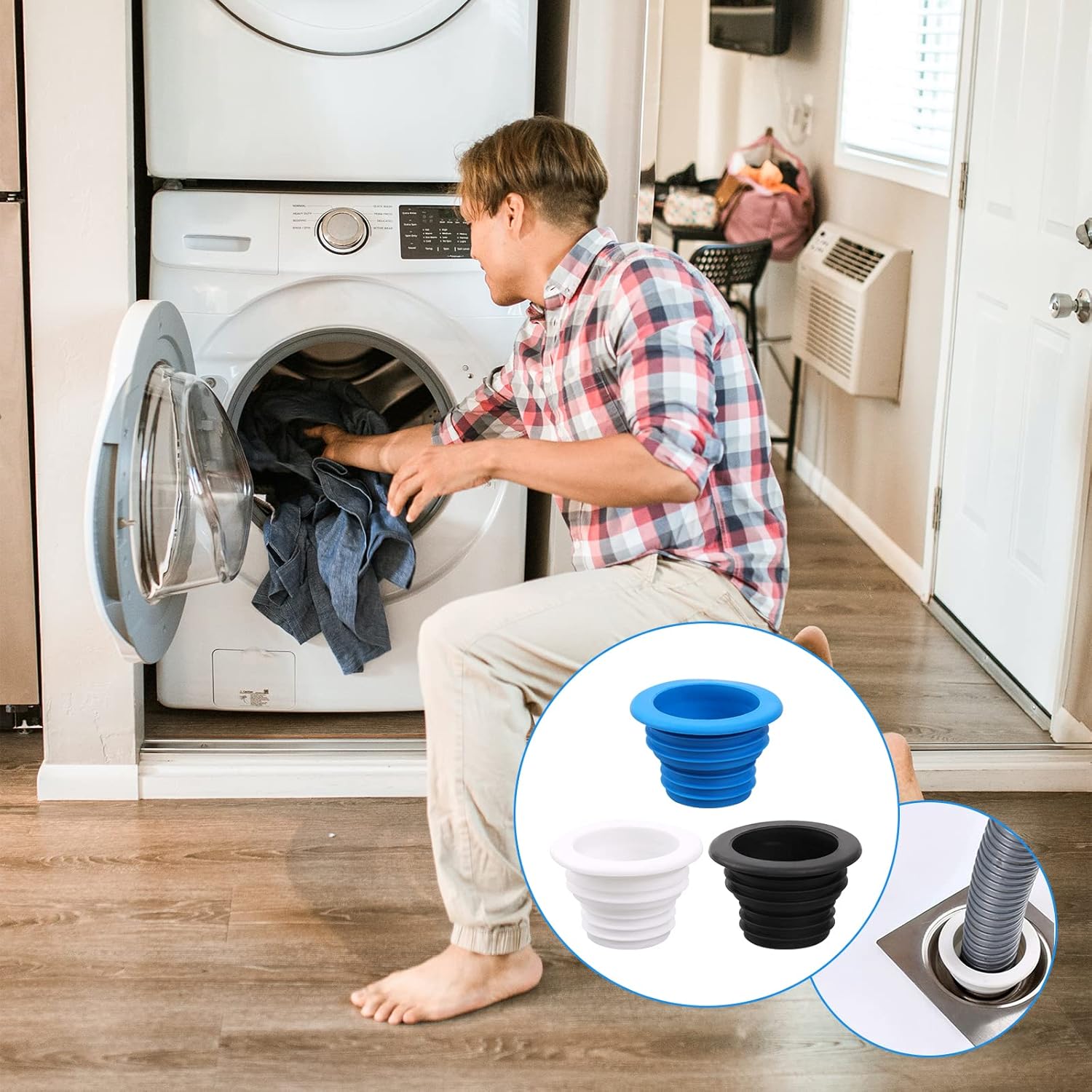 3Pcs Universal Drain Hose Silicone Plug for Kitchen and Bathroom