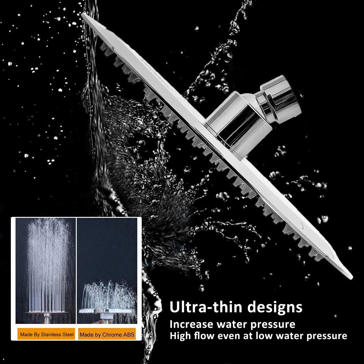 NearMoon Rain Shower Head with 11 Adjustable Arm