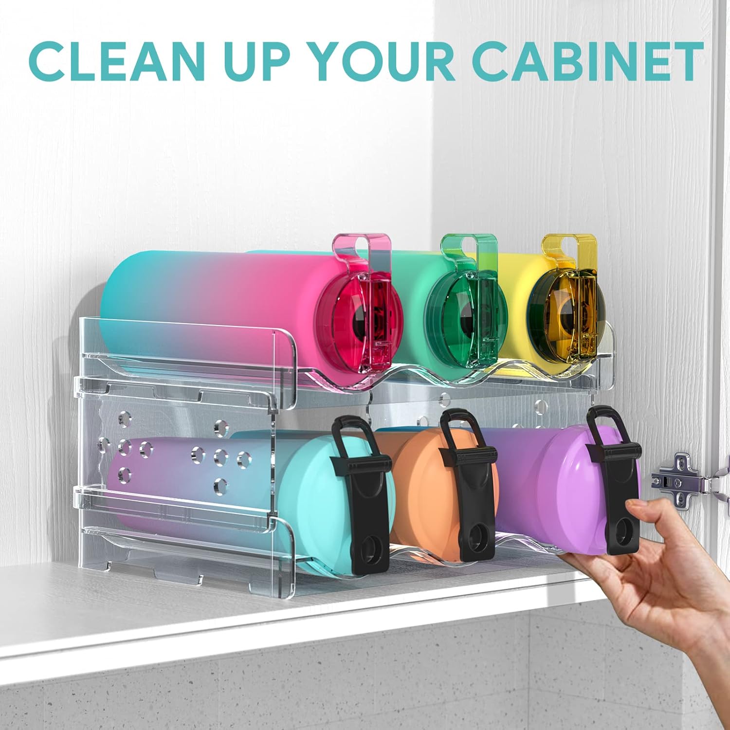 Areforic 2 Pack Stacking Water Bottle Organizer