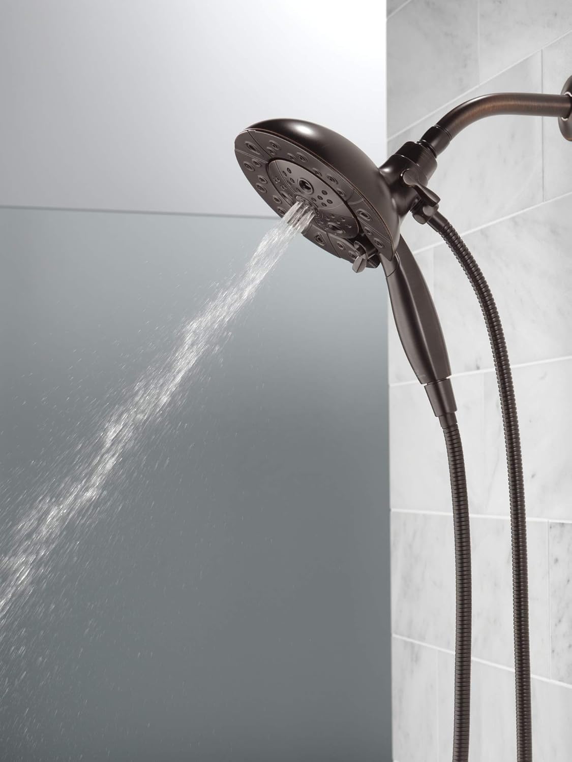 Delta Faucet 5-Spray In2ition Dual Shower Head with Handheld and Hose