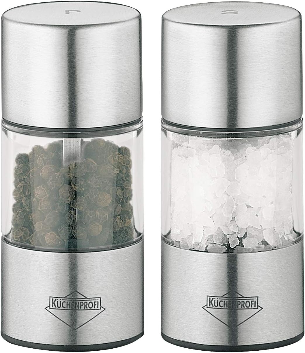 Kchenprofi Salt and Pepper Set - Clear Shaker with Ceramic Grinder