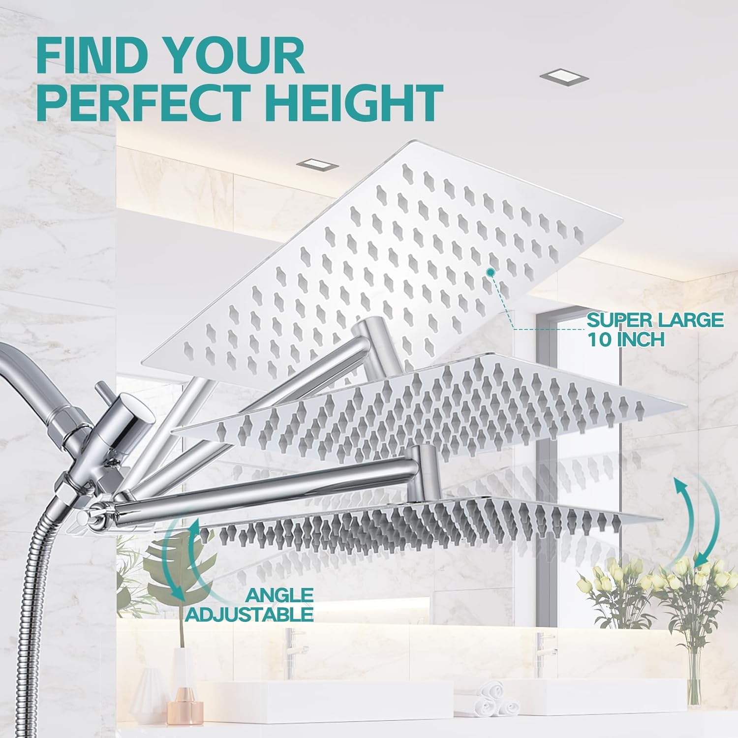 Nottia 10 Inch Rain Shower Head with Handheld Spray Combo 1
