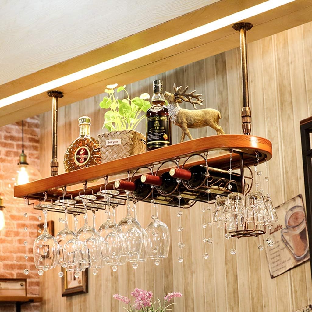 Ceiling Wine Rack with Adjustable Height and Multi-Layer Design