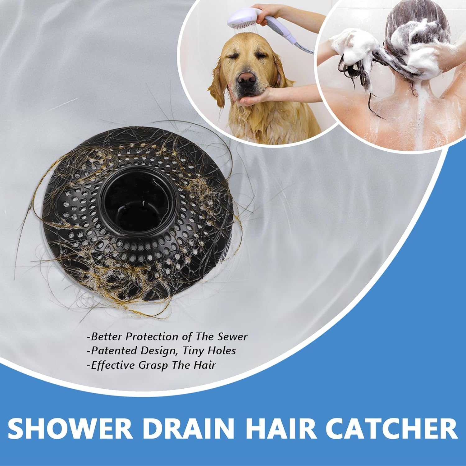 MFTEK Drain Hair Catcher Black Stainless Steel 1