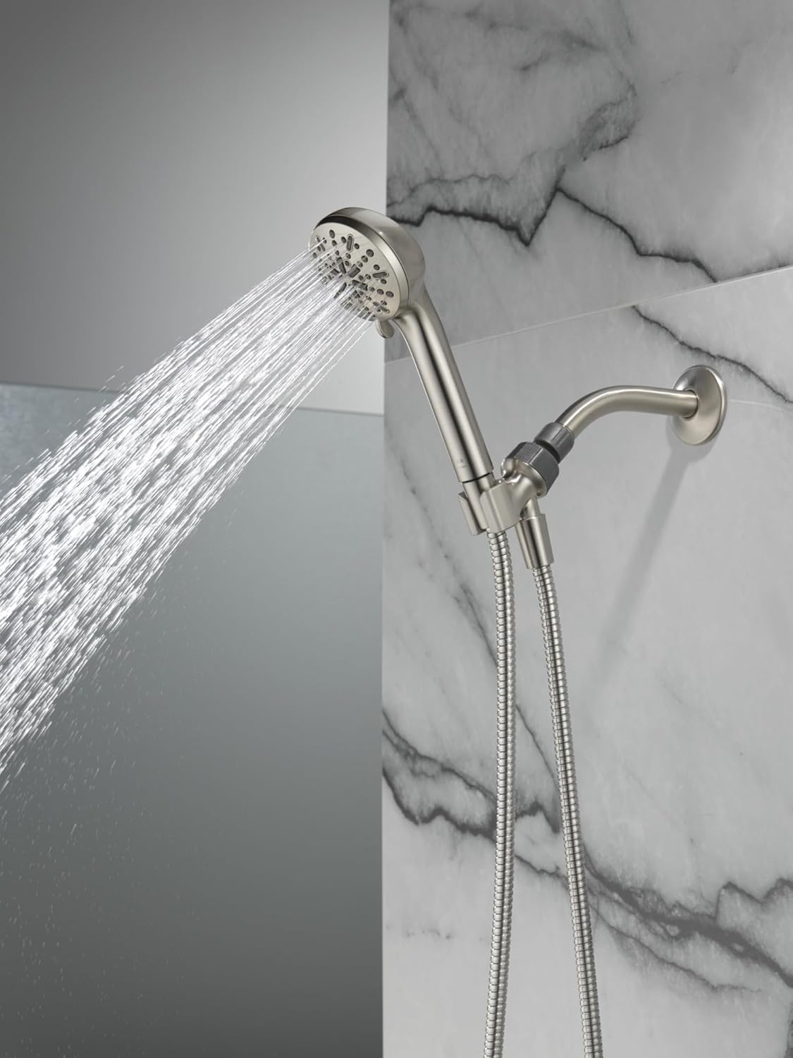 Delta 4-Spray Handheld Shower Head with Hose Brushed Nickel 75413SN