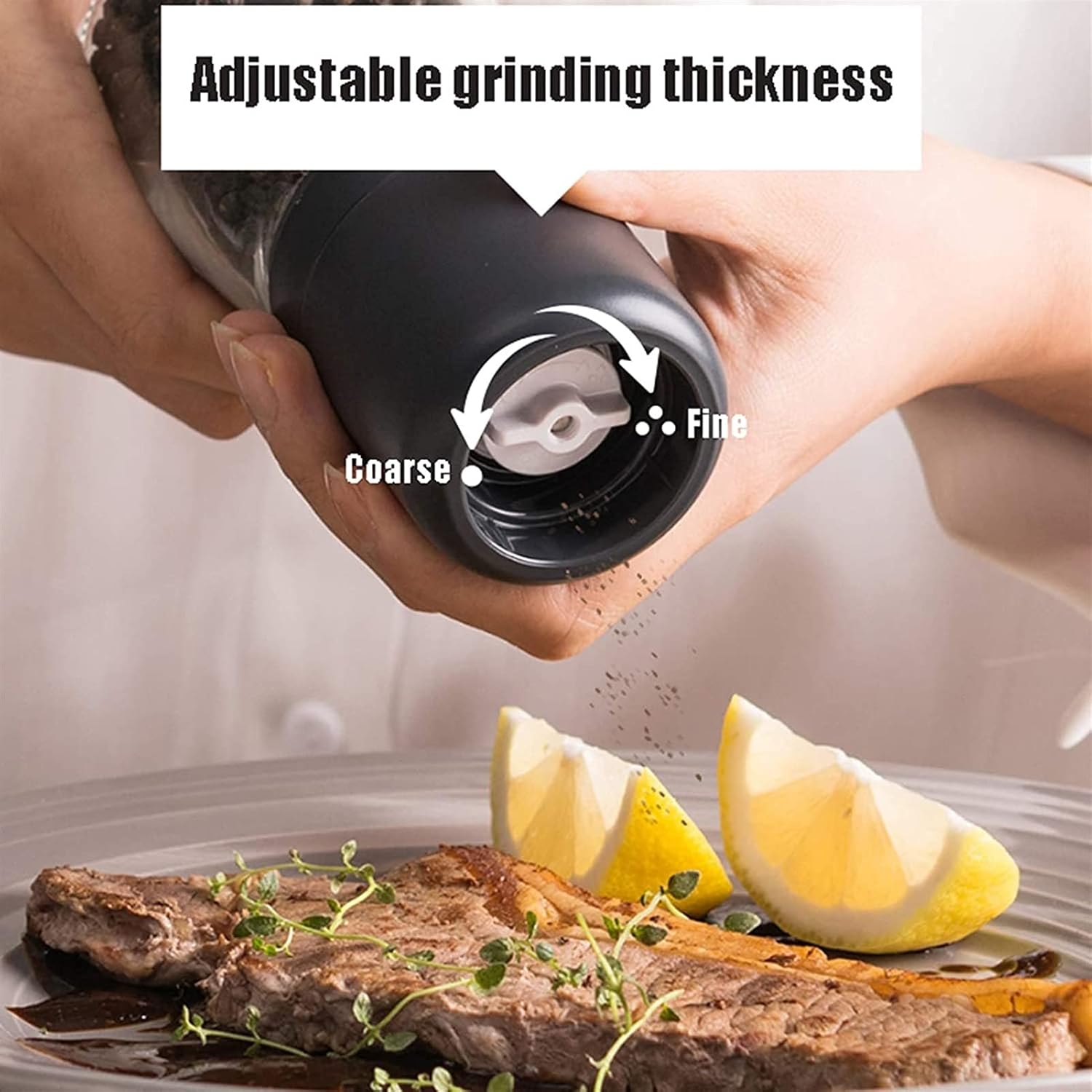 Salt and Pepper Grinder Set with Adjustable Coarseness