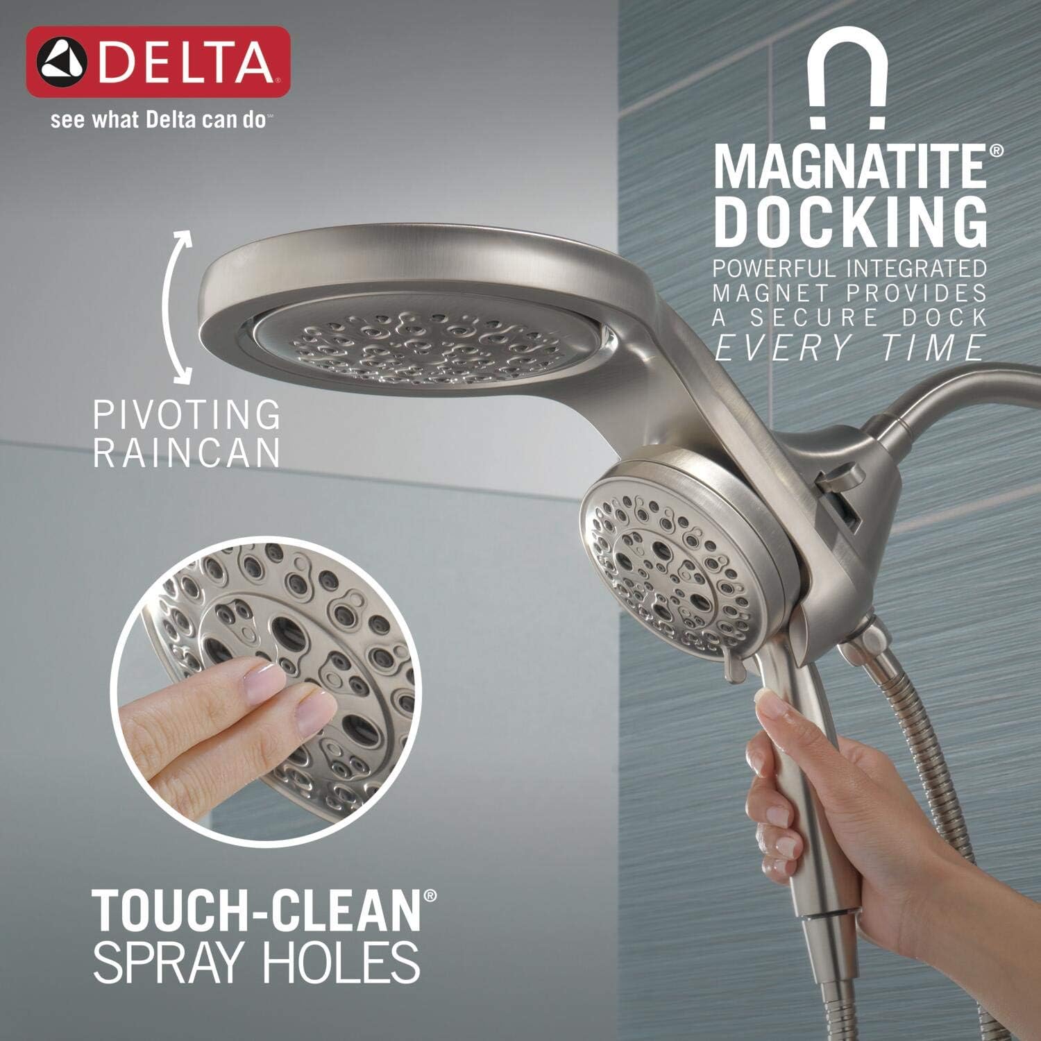 Delta HydroRain 5-Spray Dual Shower Head and Handheld Set