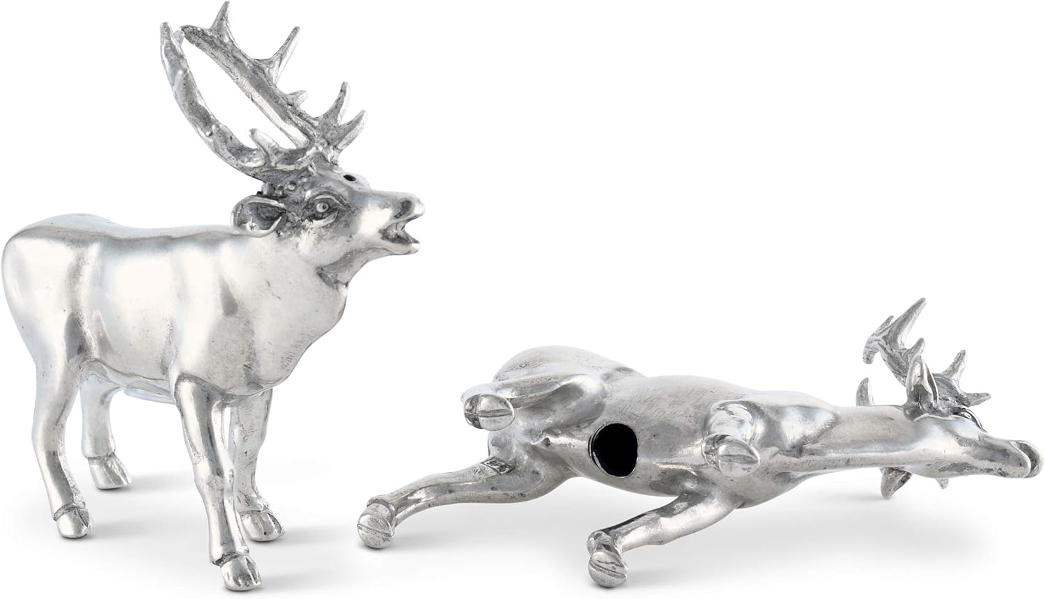 Vagabond House Pewter Deer and Elk Salt and Pepper Shaker Set