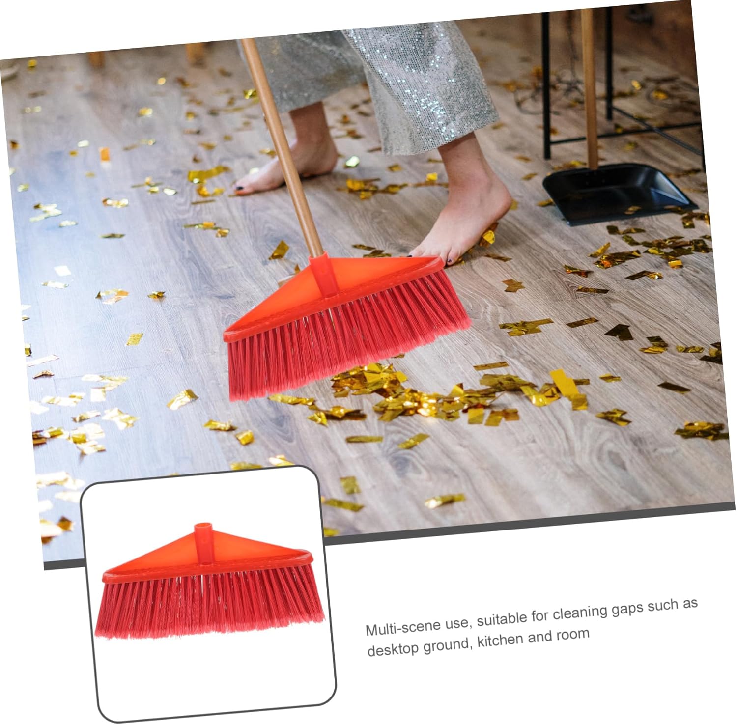 Minkissy Plastic Broom Head Replacement for Home Cleaning
