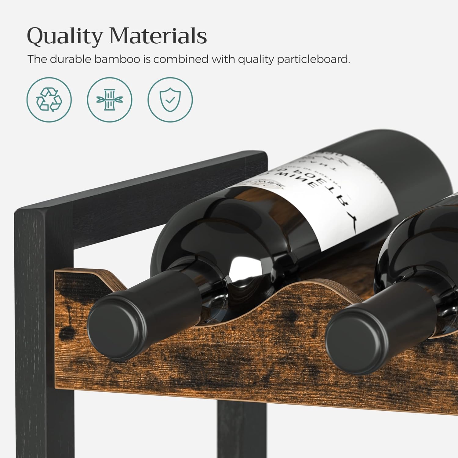 SONGMICS Tabletop Wine Rack 3 Tier 12 Bottle Storage