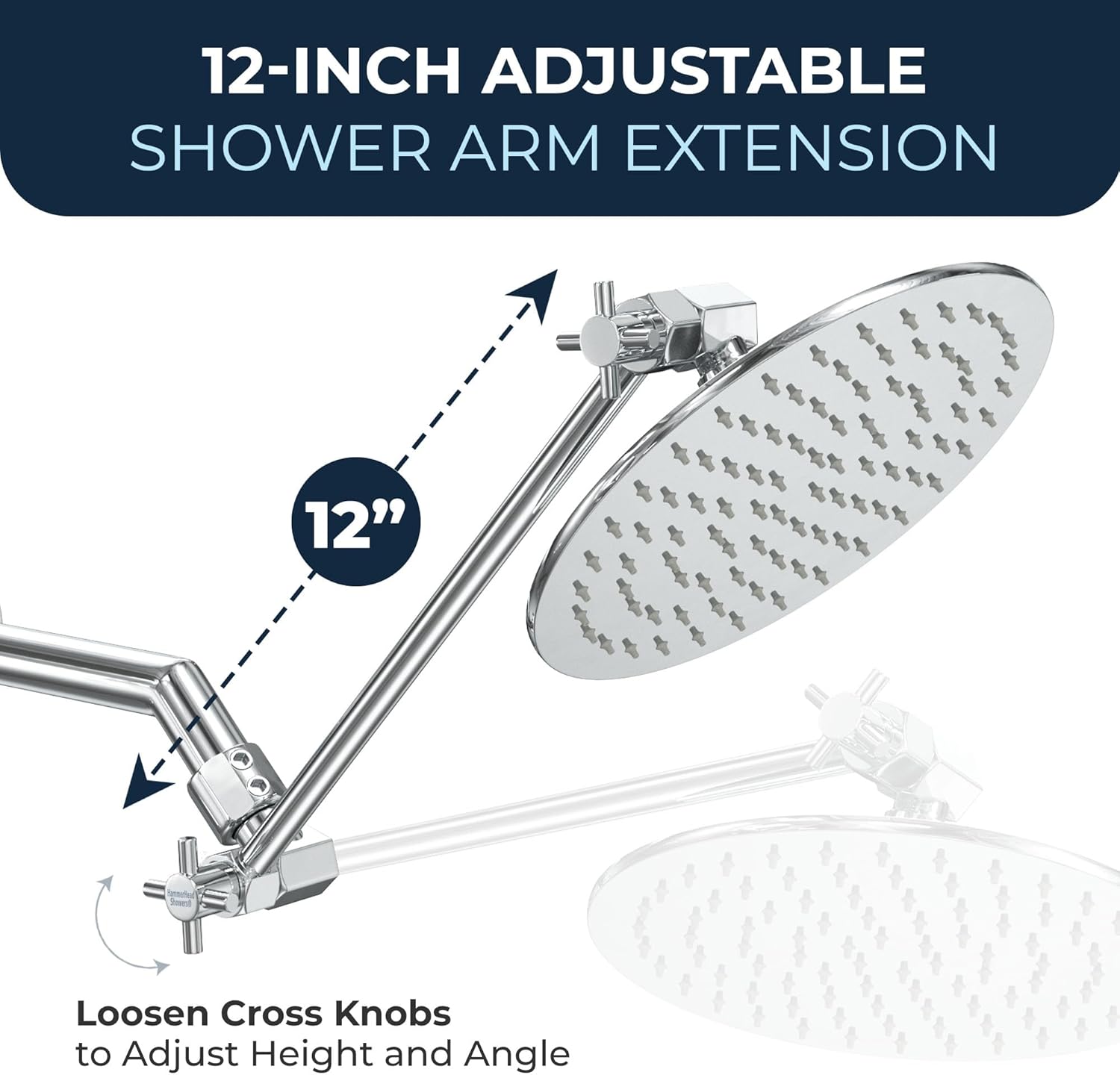 HammerHead Showers 12 Inch Metal Extension Arm