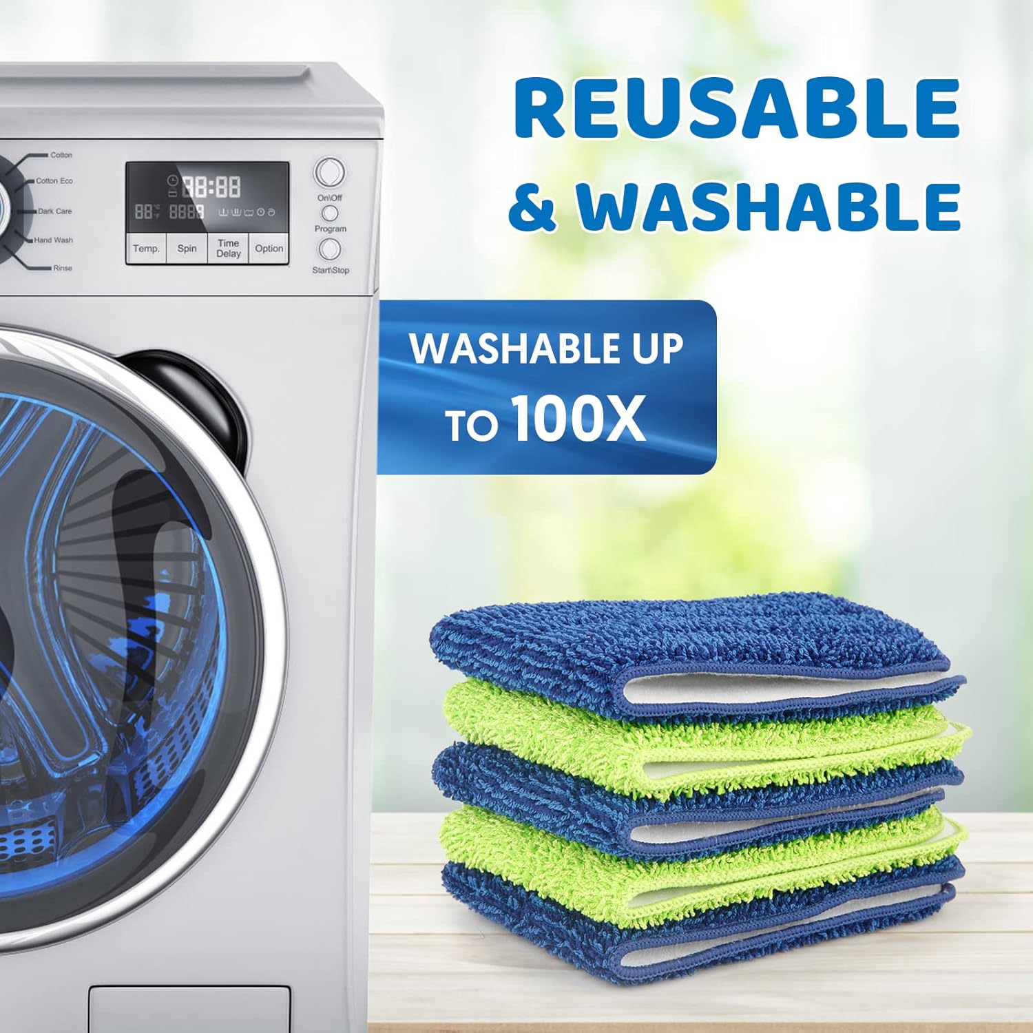 Mexerris Wet Mop with 5X Washable Pads 2X Bottles