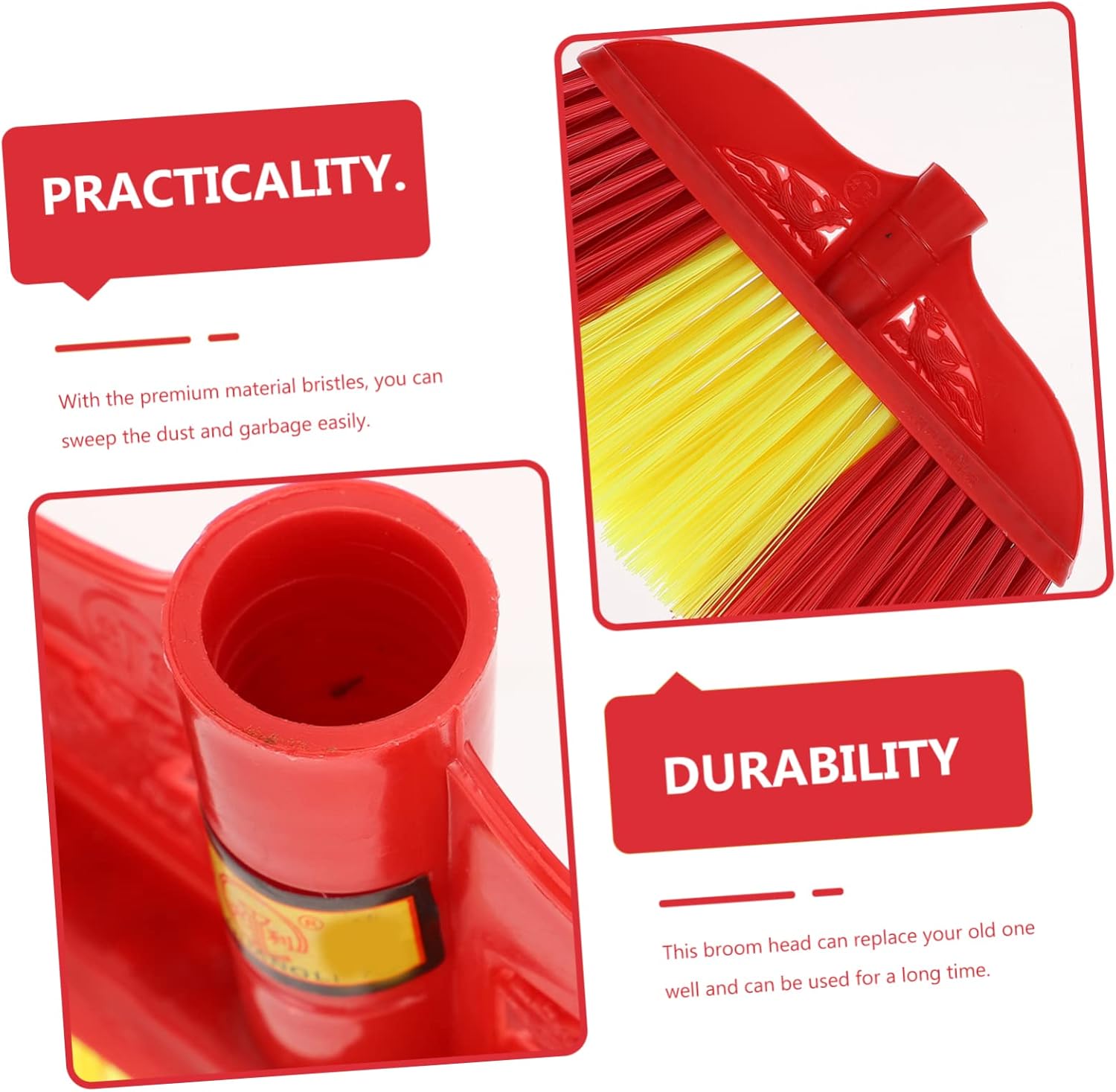 SHERCHPRY Plastic Broom Head Replacement