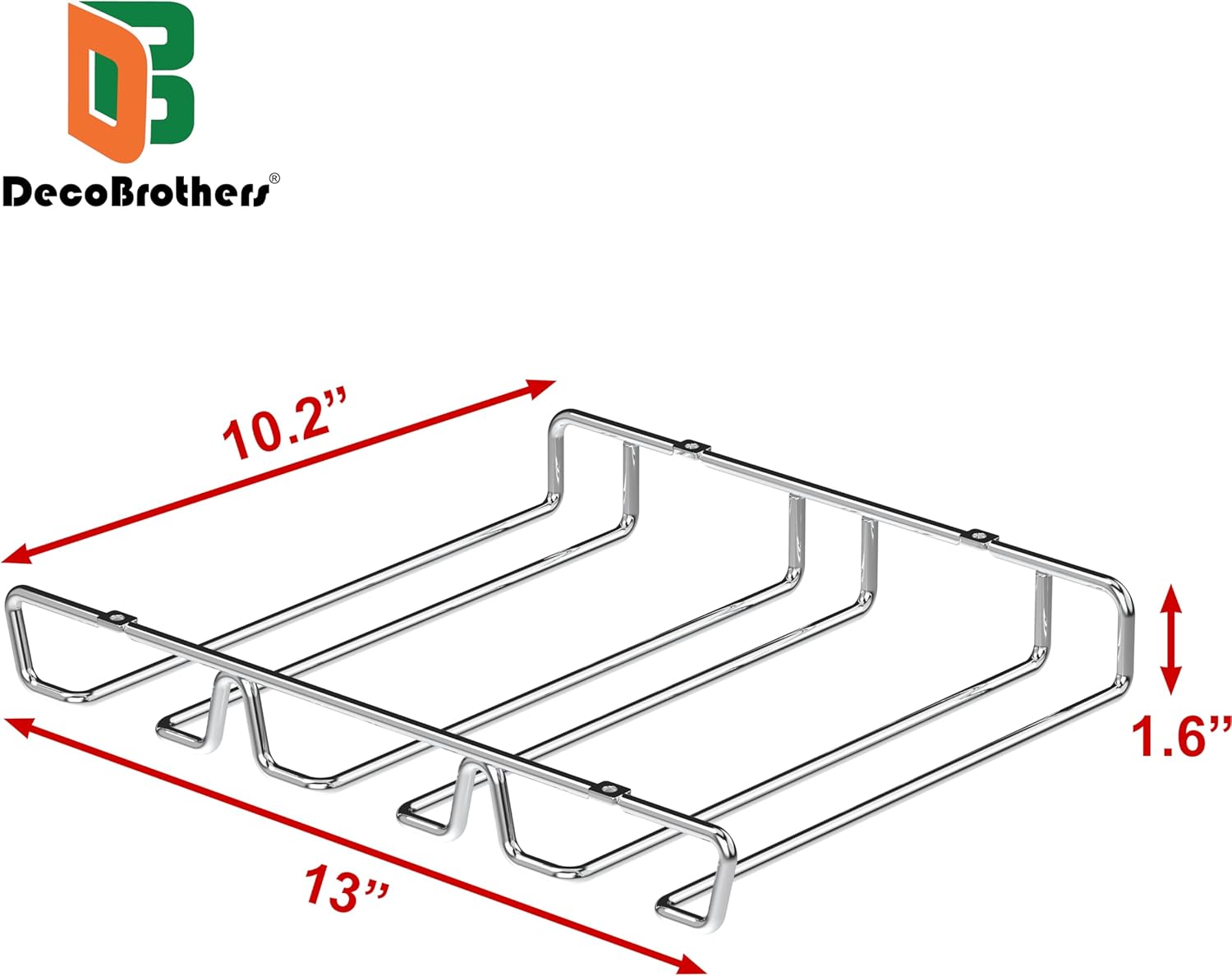 DecoBros Under Cabinet Stemware Rack Holder Chrome