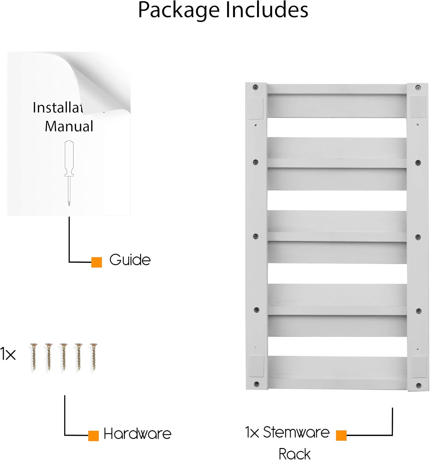 Rustic State 4 Sectional Stemware Rack Under Cabinet Mount