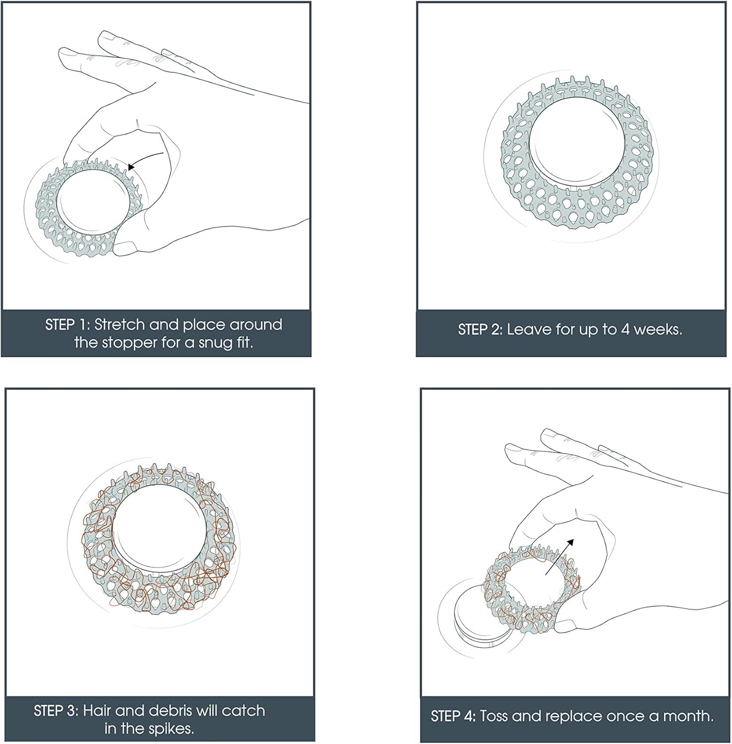 Evriholder Vanity Sink Drain Savers 12-Pack