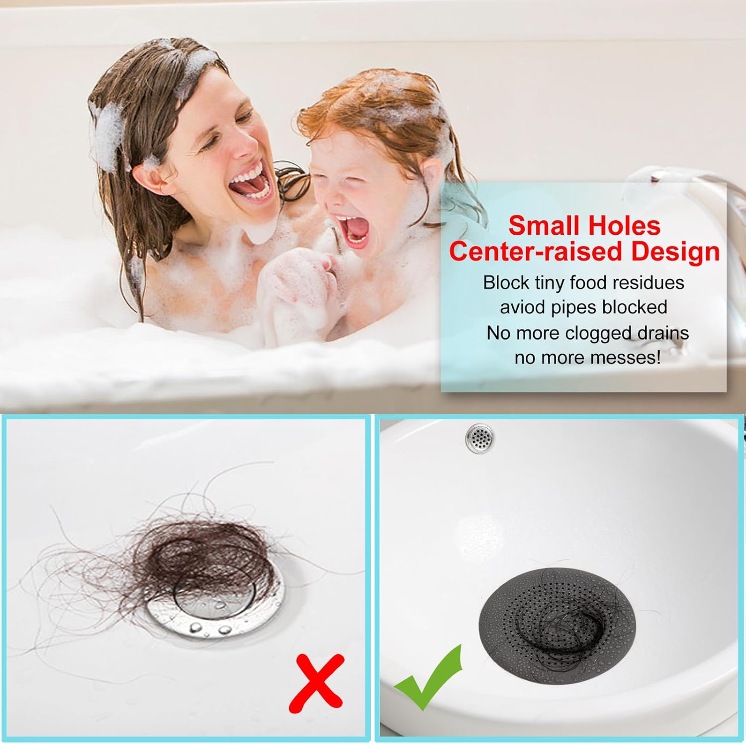 TDZJONE Hair Catcher with Suction Cups 2 Pack