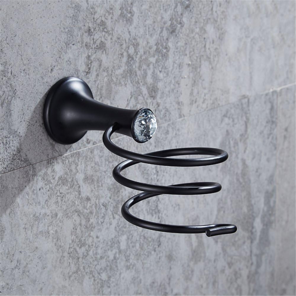 Liaozy888 Black Alloy Crystal Hand Dryer Holder