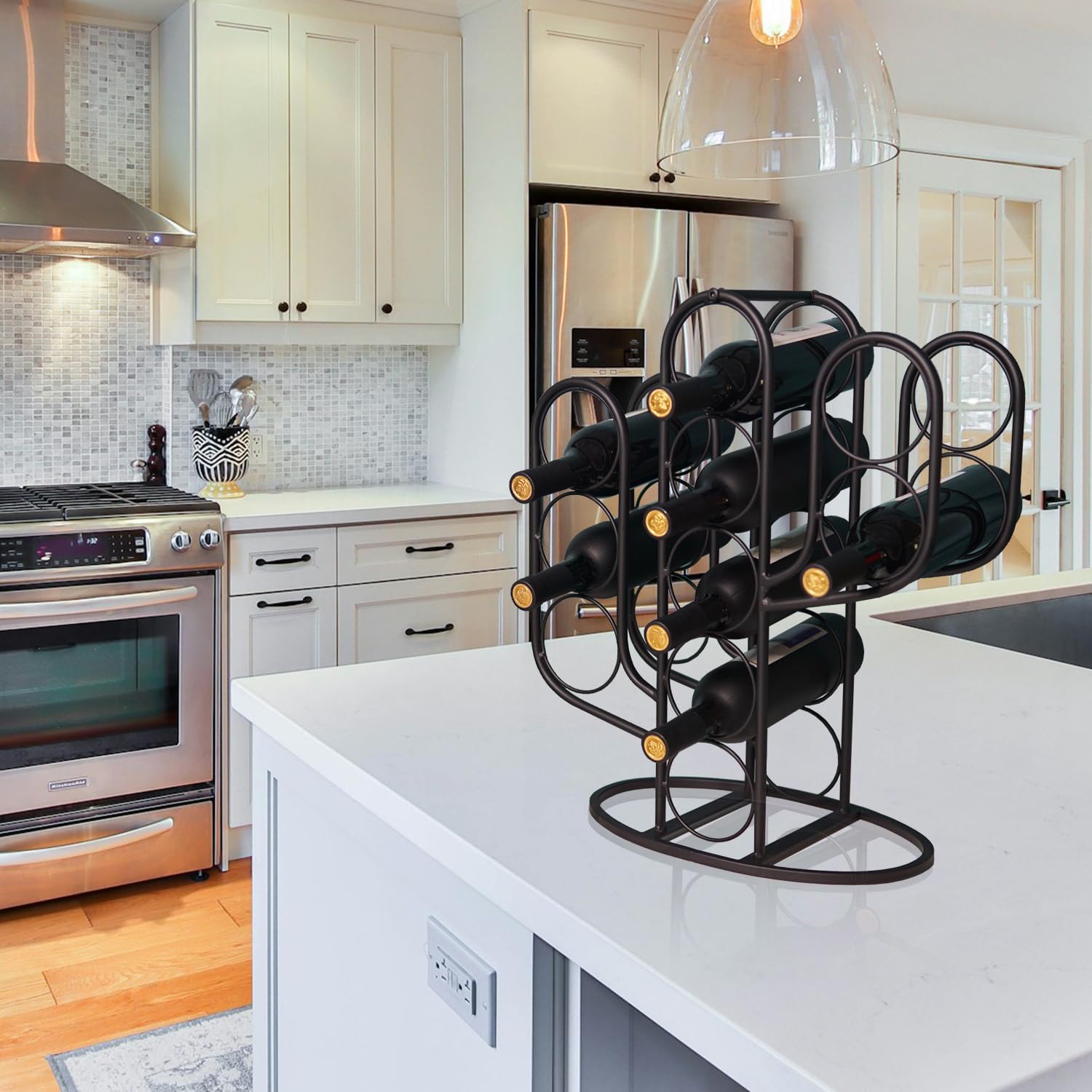 10 Bottles Wine Rack with Cactus Design
