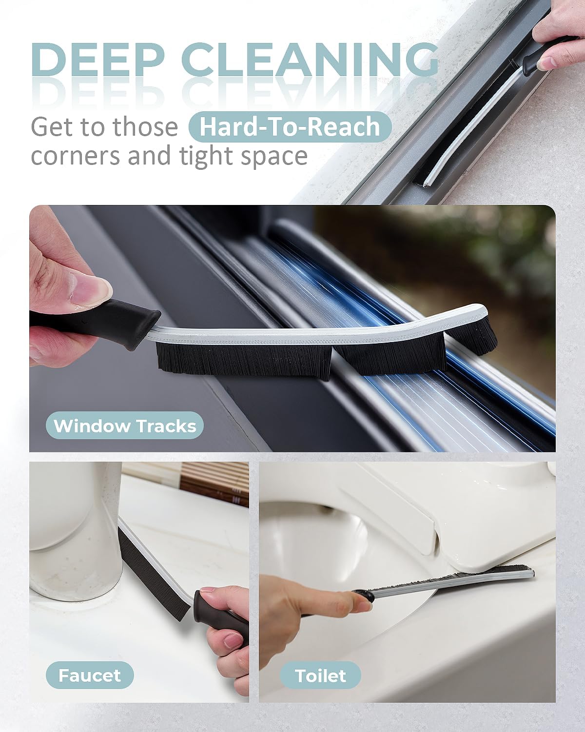 SXhyf Hard Bristle Crevice Cleaning Brush - Multifunctional Gap Tool for Kitchen Bathroom