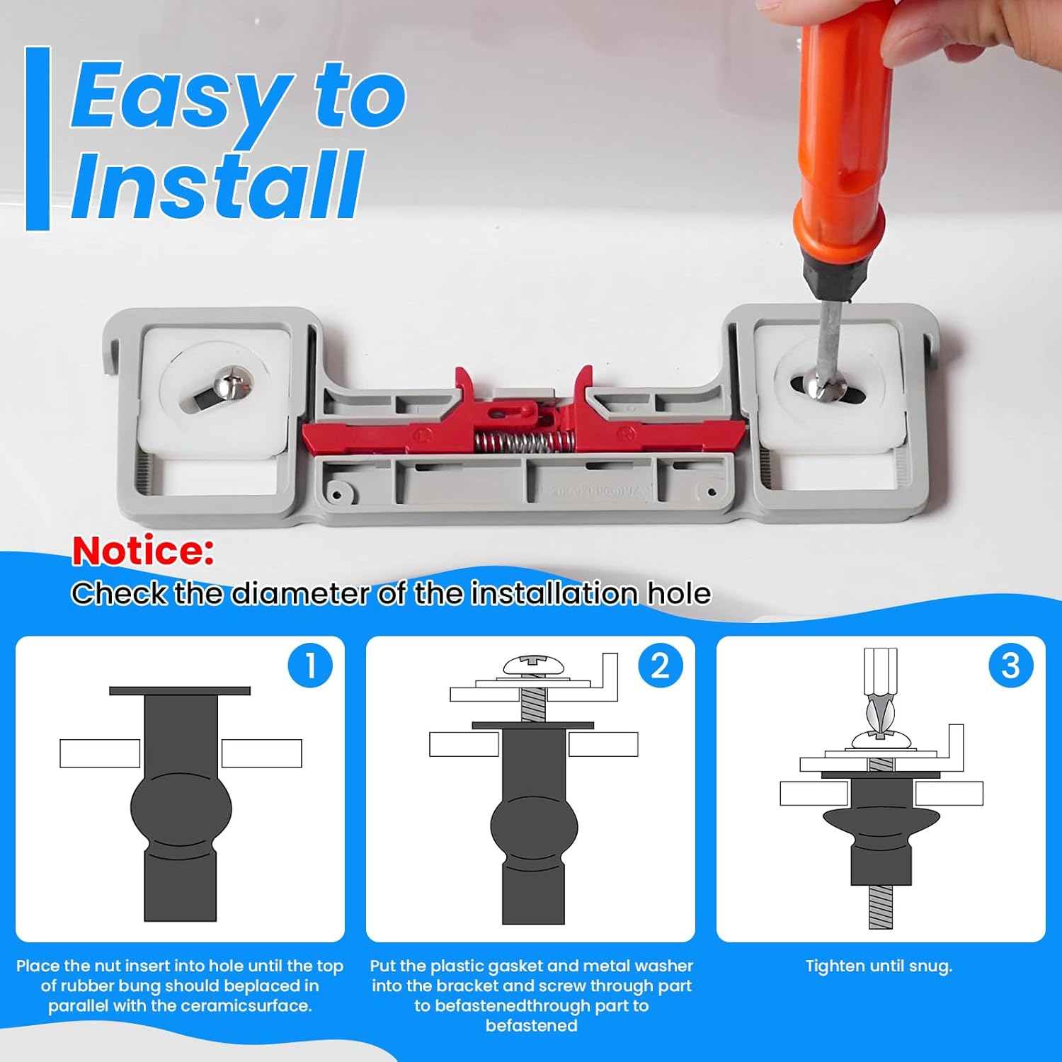SDTC Tech 6 Pack Toilet Seat Hinge Screws